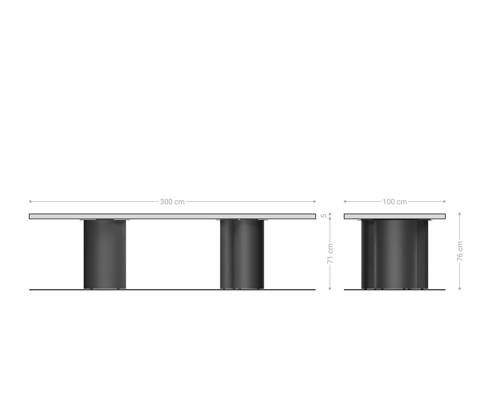 Трапезна маса Edge 300x100 XL от акация, кафява, Troa, метално покритие с ефект „титан“, Live-Edge 5