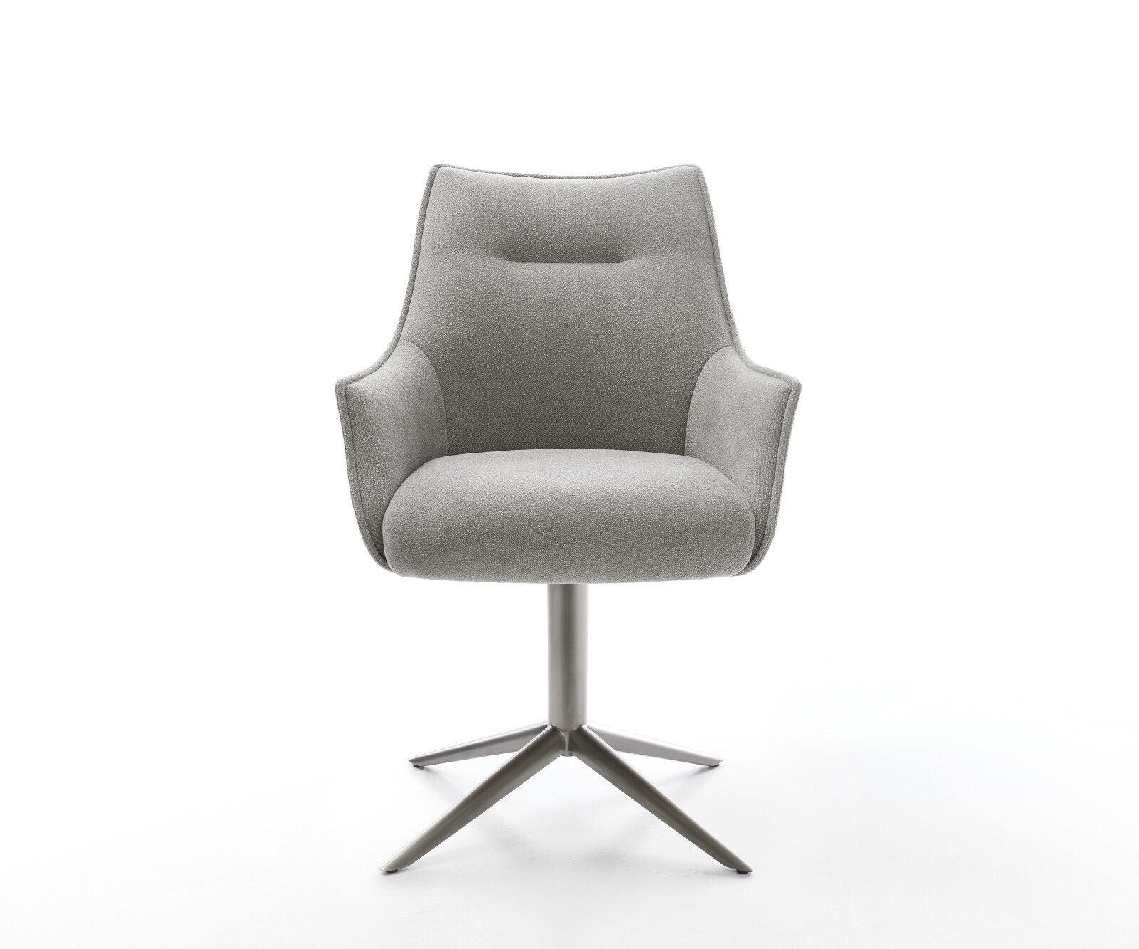 Въртящ се стол Alja-Flex с подлакътници текстурирана тъкан мека сива основа графит 360° въртяща се люлееща се функция сърцевина от джобни пружини 2