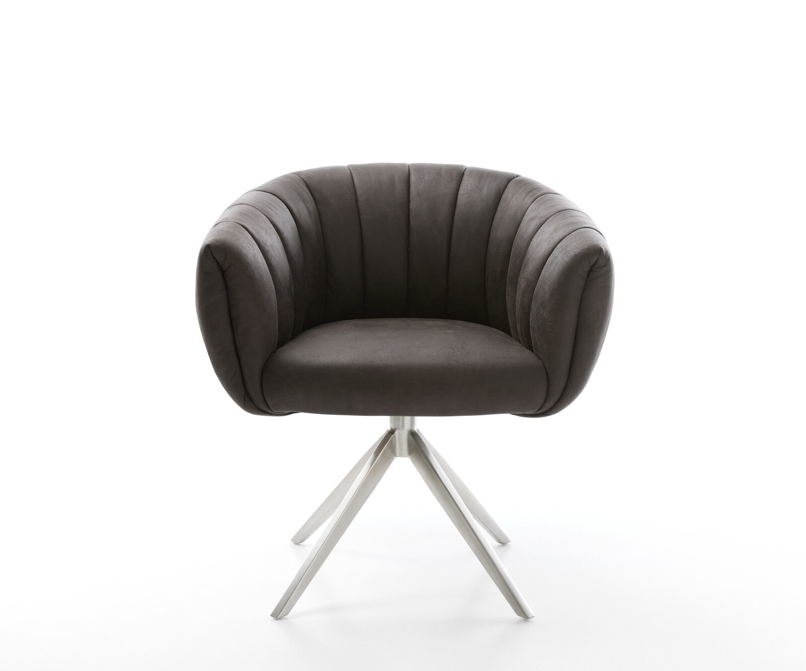 Въртящ се стол Jada-Flex микрофибър антрацит винтидж Кръстосана рамка широка неръждаема стомана 360° въртене Функция люлеене Ядро от джобни пружини 1