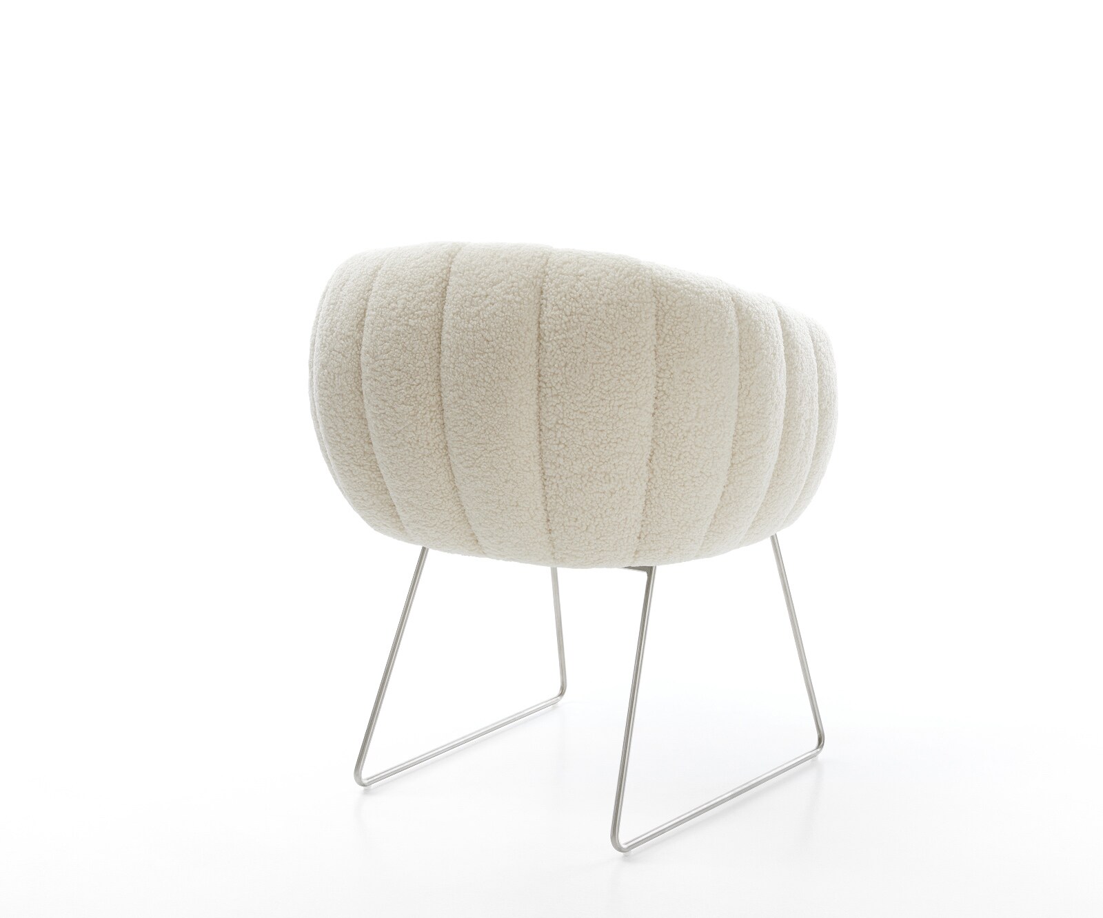 Трапезен стол Jada-Flex teddy плат бежов Основа от неръждаема стомана с джобни пружини 4