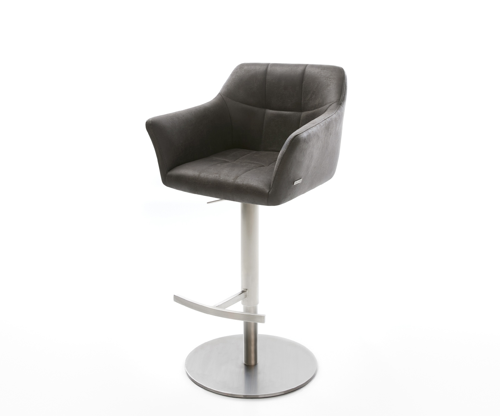 Бар стол Винтидж Антрацит Въртяща се основа с регулируема височина Неръждаема стомана Yulo-Flex Бар стол Винтидж Антрацит Въртяща се основа с регулируема височина Неръждаема стомана Yulo-Flex