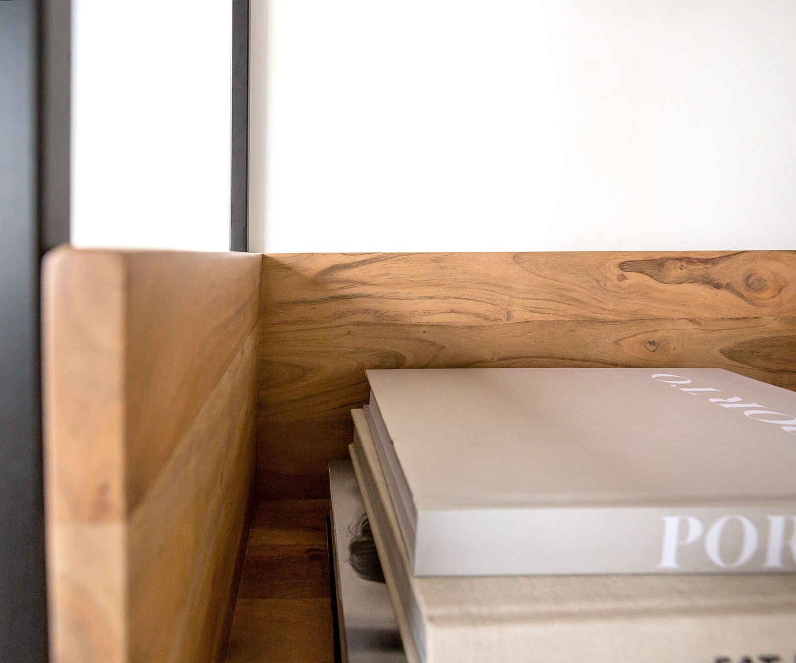 Библиотека Lukeo 115x200 cm естествена акация метал черен 6