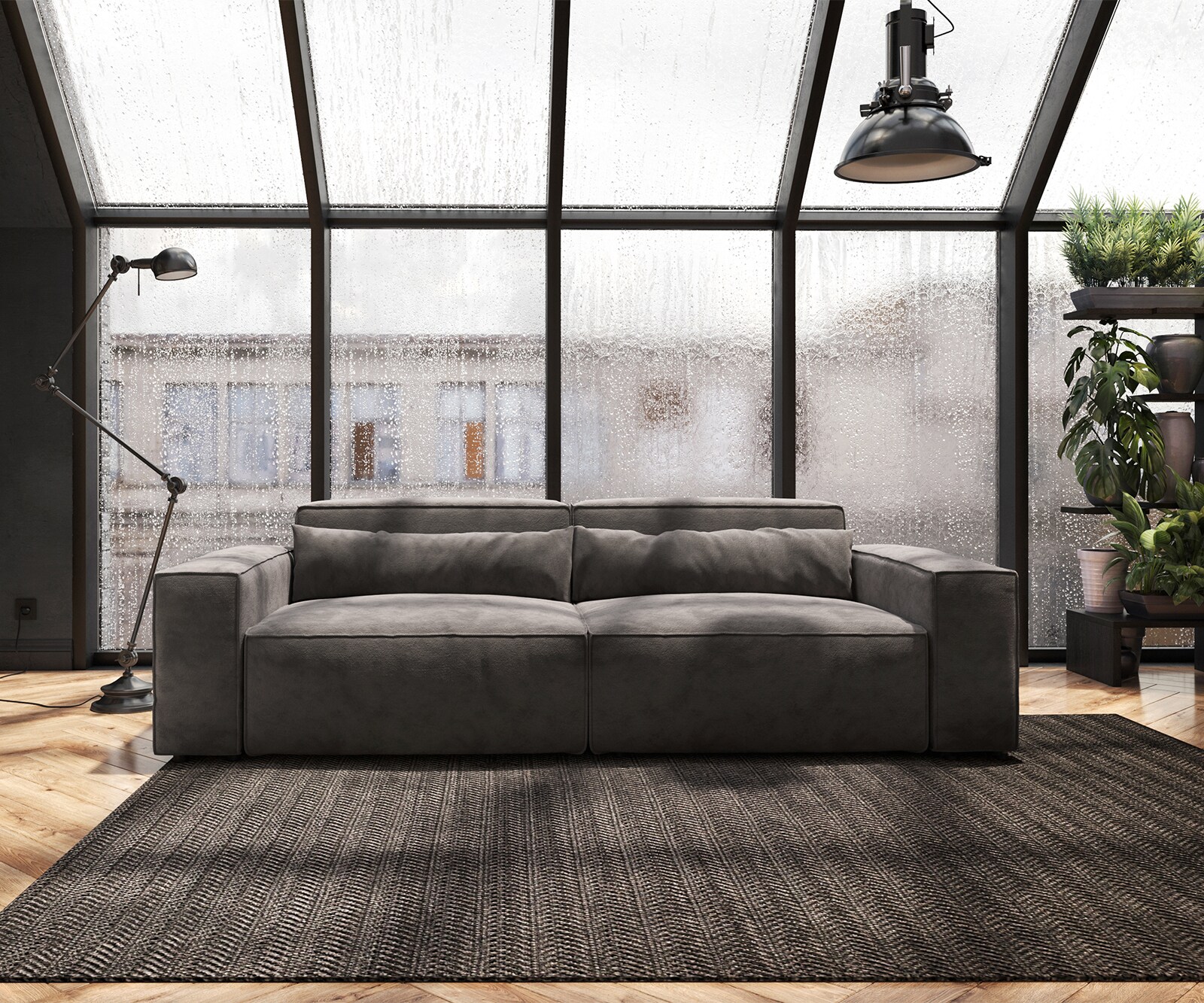 Голям диван L 260x110 cm Микрофибър КакиКафяв Sirpio L 1