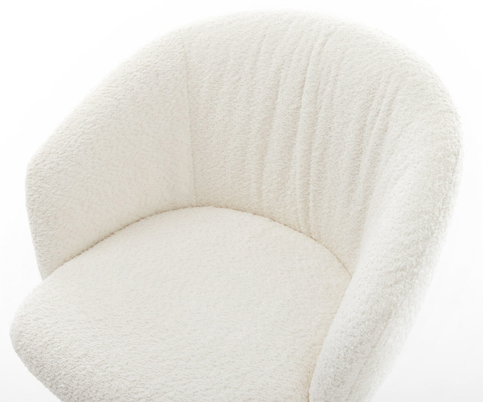 Врътящ се стол с подлакътници Букле Бял Офис основа Черен 360° въртящ се Покет пружина Caja-Flex 4