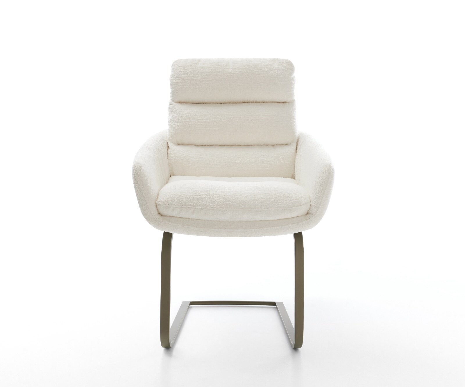 Стол с конзола Abelia-Flex с подлакътници Bouclé Soft Beige Стол с конзола Flat Effect finish Titanium 2