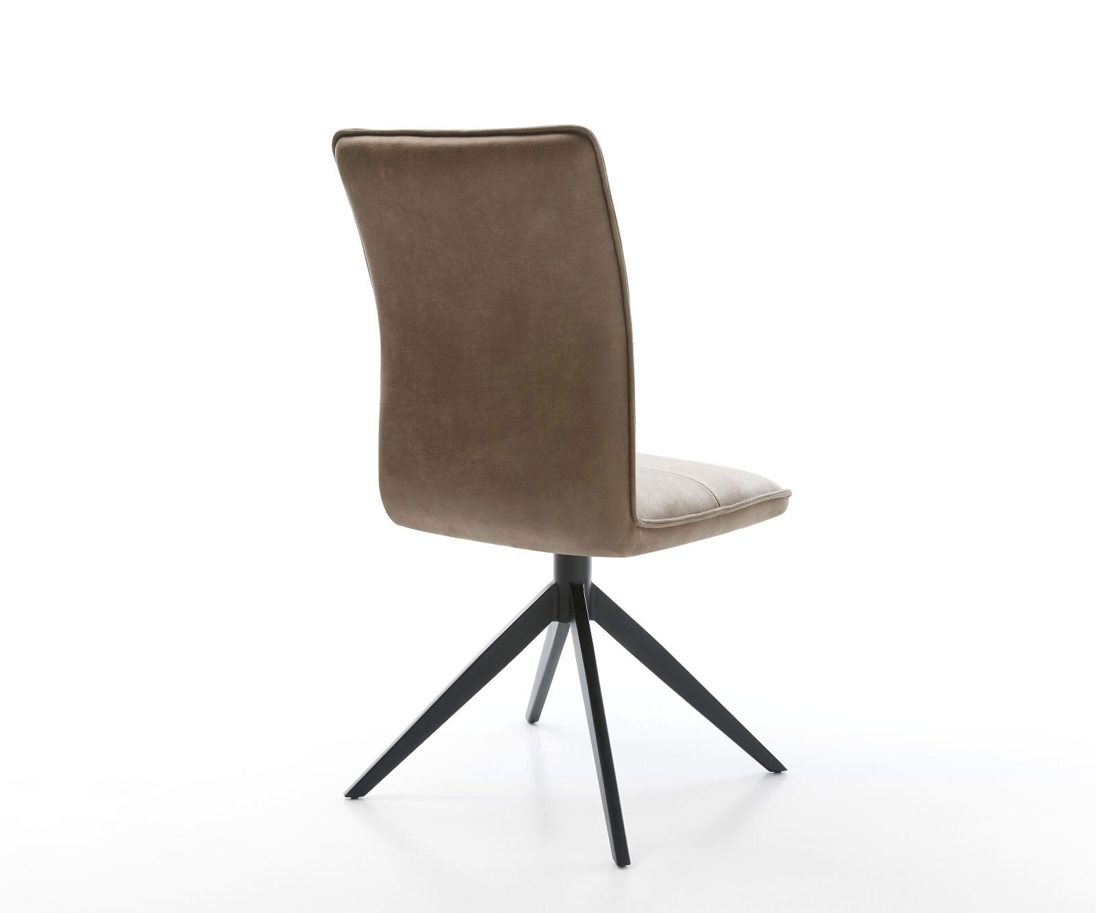 Въртящ се стол Maddy-Flex от микрофибър тъмно сив винтидж кръстосана рамка широка черна 360° въртяща се люлееща се функция 4