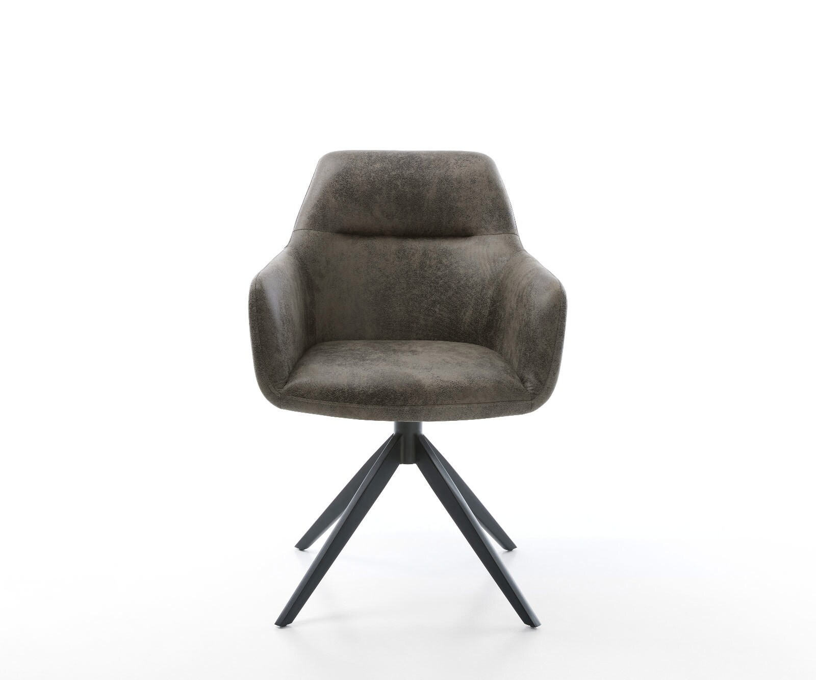 Въртящ се стол Pejo-Flex Микрофибър Сив Антик Кръстосана рамка широка Черно 360° завъртане Люлееща се функция Ядро от джобни пружини 1