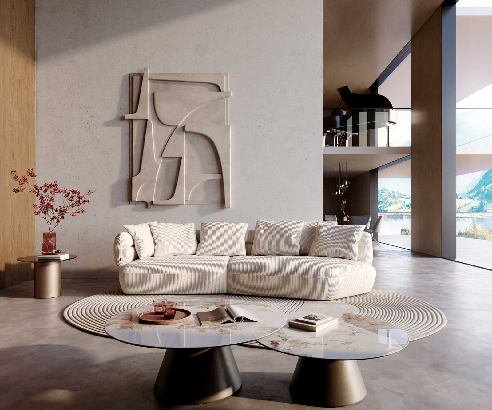 Диван Roya 320x140 cm Cord Бежов 1 Диван Roya 320x140 cm Cord Бежов 1