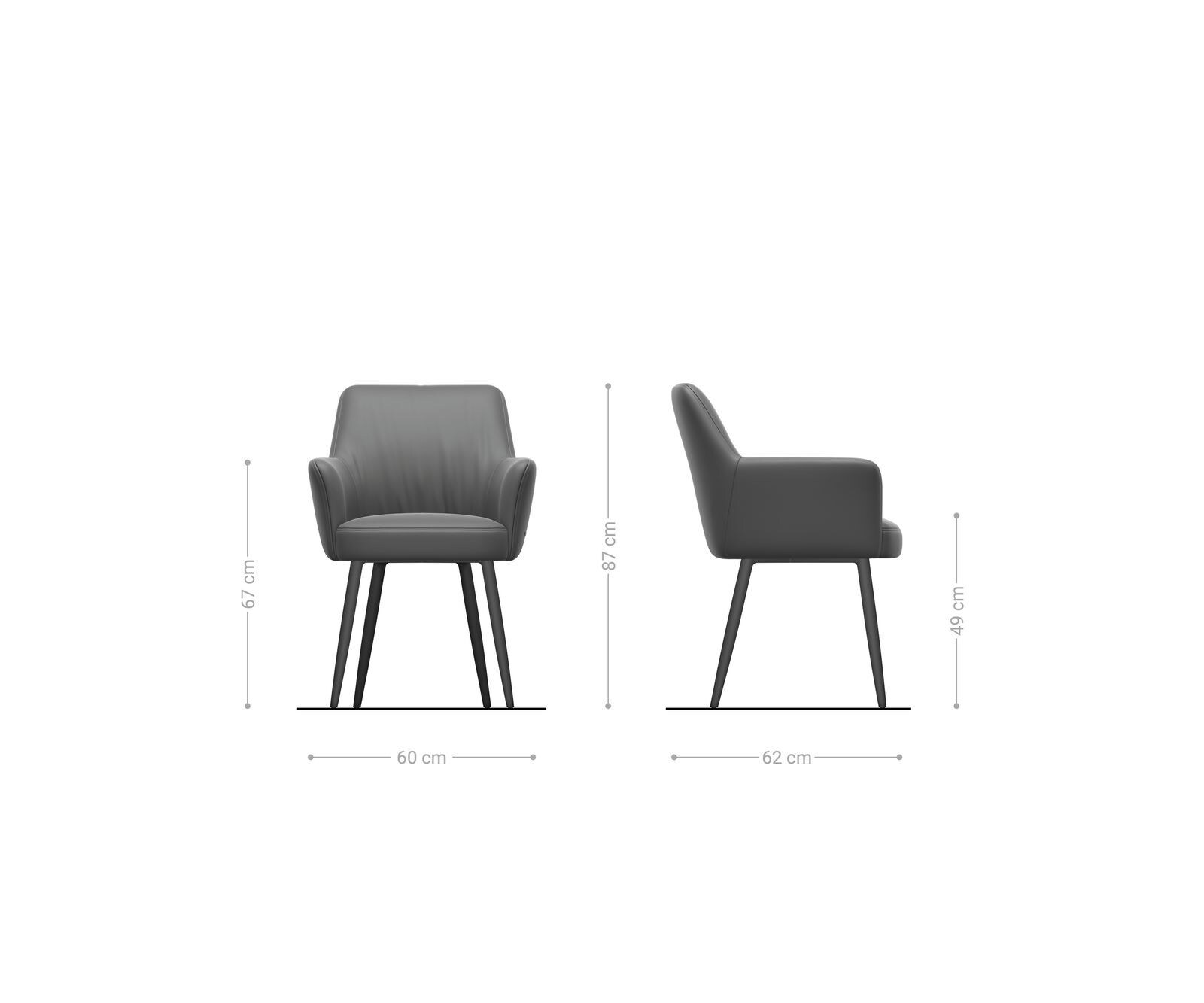 Стол Букле Сребристосив 4-крака Прави Неръждаема стомана Покет пружина Xana-Flex 6