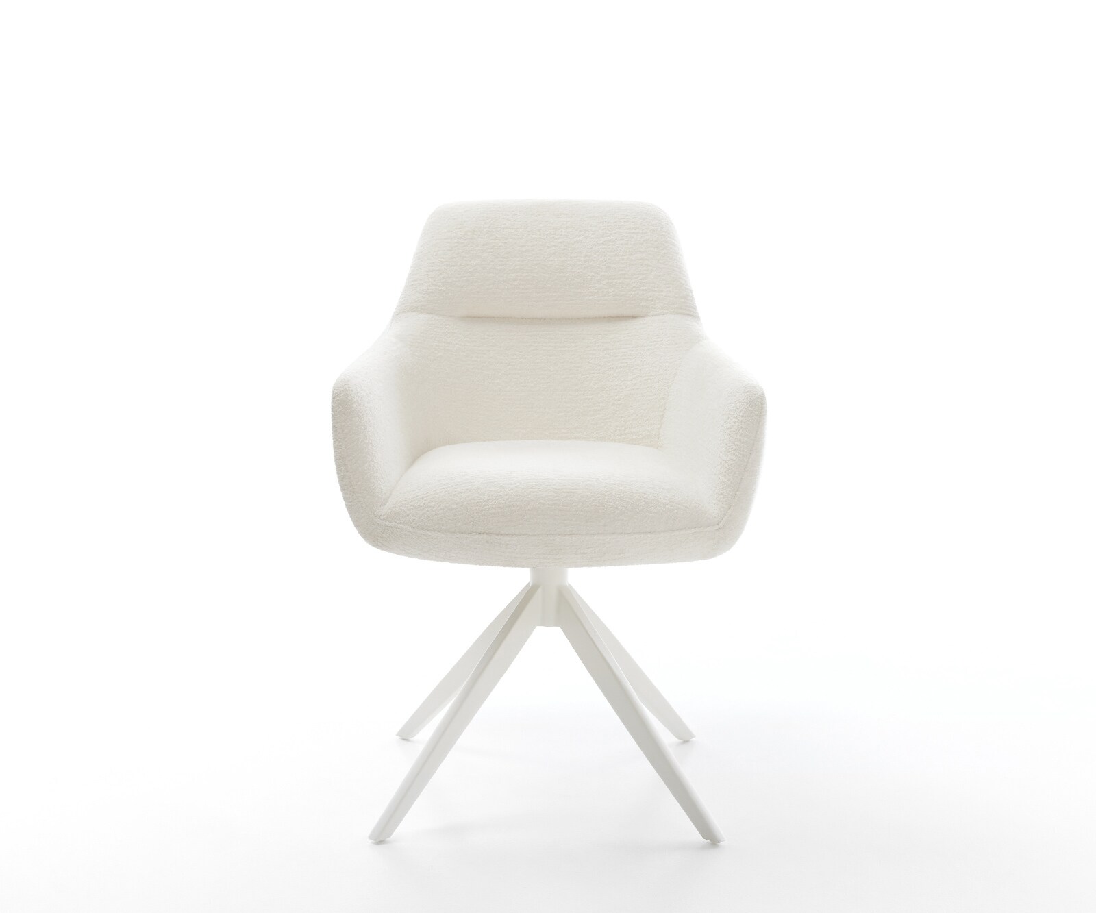 Въртящ се стол Pejo-Flex Bouclé Soft Beige Кръстосана рамка широка Бяла 360° въртене Люлееща се функция Ядро от джобни пружини 2