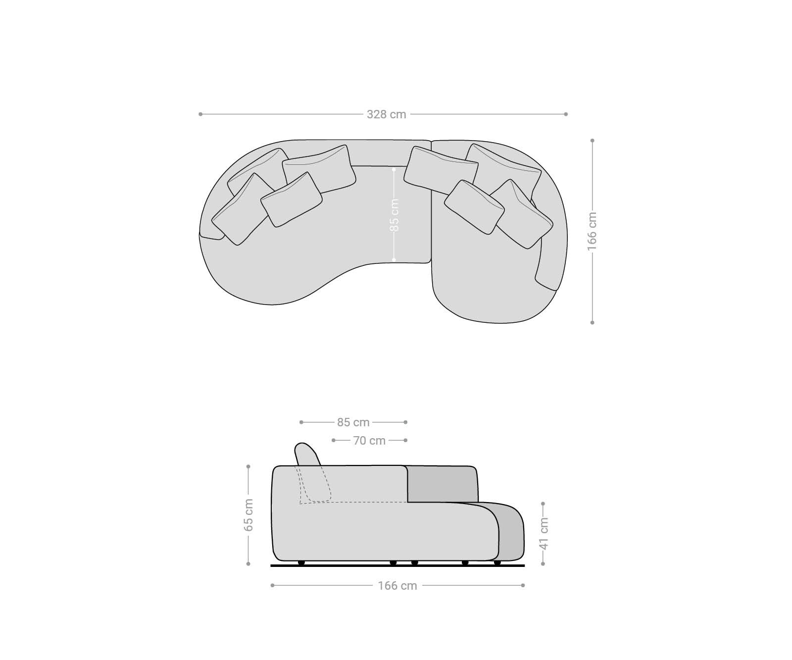 Голям диван Edina 330x170 cm teddy плат бежов 6