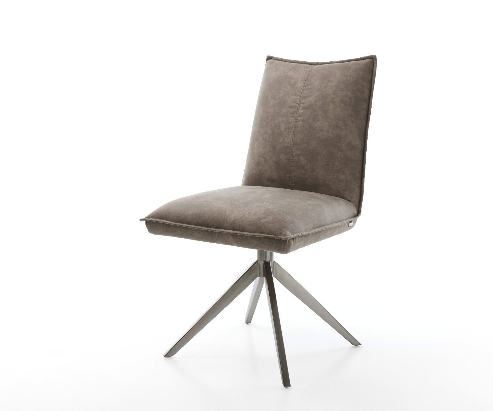 Въртящ се стол Lelio-Flex микрофибър сив винтидж Кръстосана рамка широка графит Въртене на 360° Люлееща се функция Ядро от джобни пружини