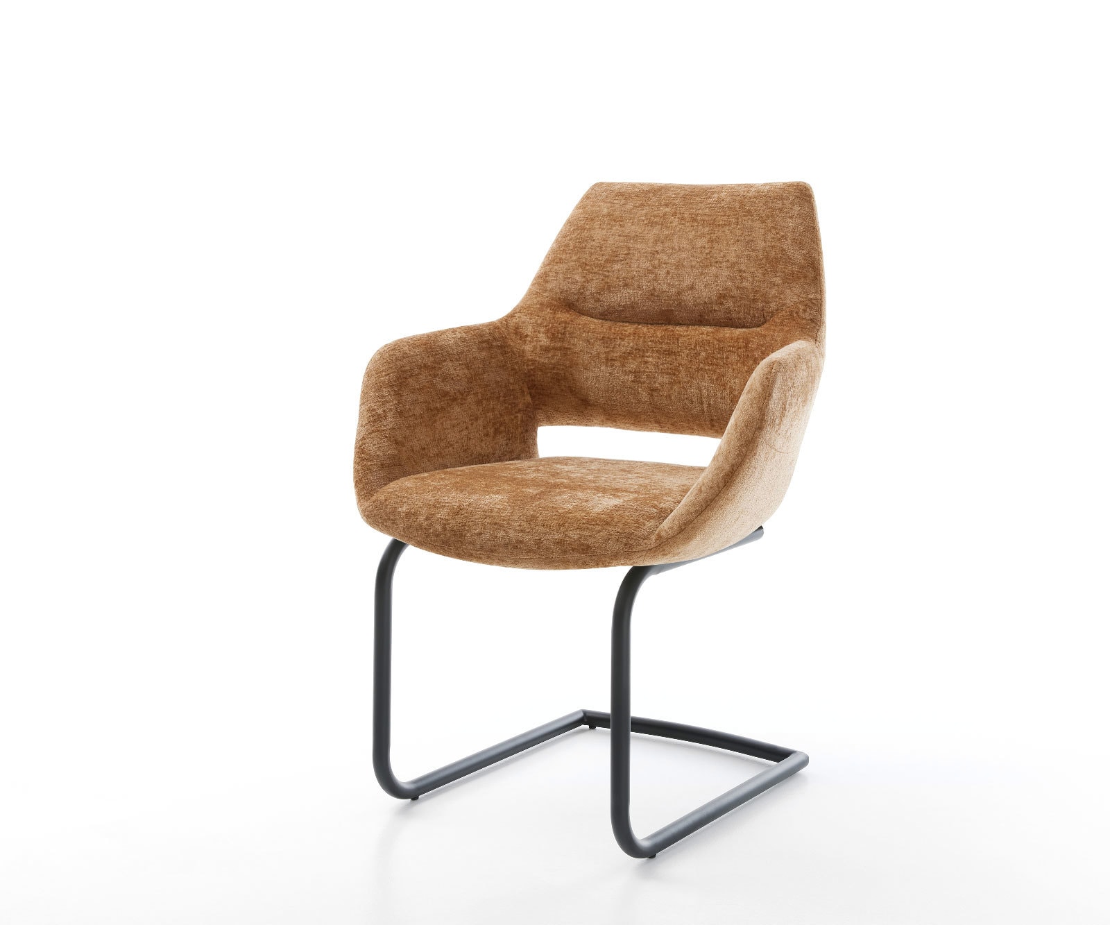 Люлеещ стол с подлакътници Шенил Ръжда Конзолен крак кръгъл Черен Yago-Flex Люлеещ стол с подлакътници Шенил Ръжда Конзолен крак кръгъл Черен Yago-Flex