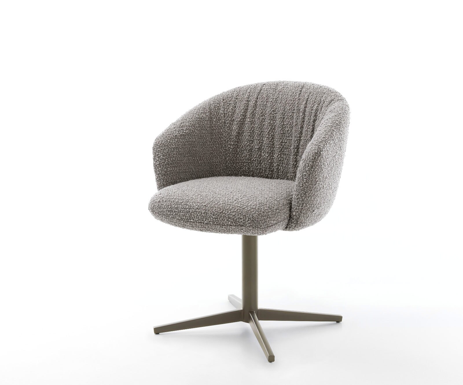 Врътящ се стол с подлакътници Букле СребристСив Офис основа  Titan 360° въртящ се Покет пружина Caja-Flex 1