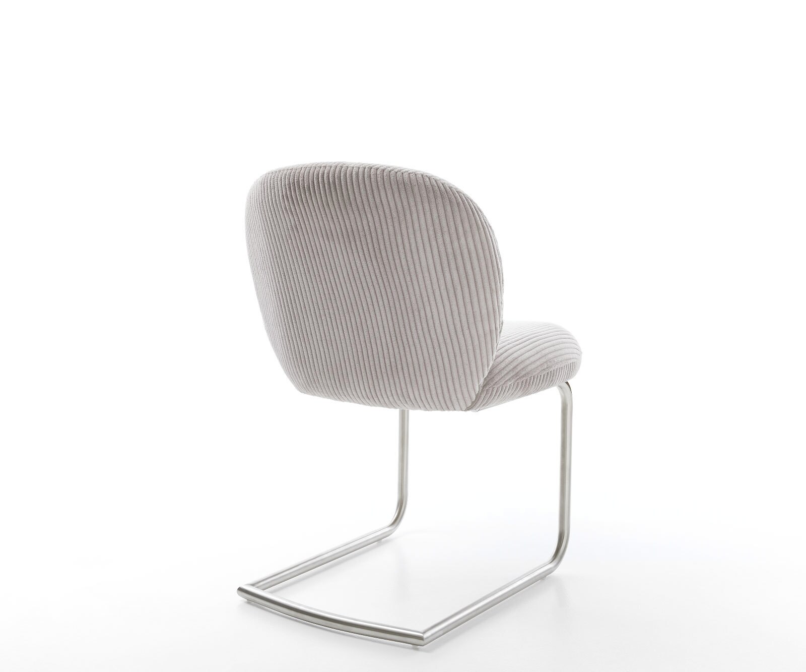 Люлеещ стол Корд Сребристо сив Конзолен крак кръгъл Неръждаема стомана Покет пружина Nube-Flex 4