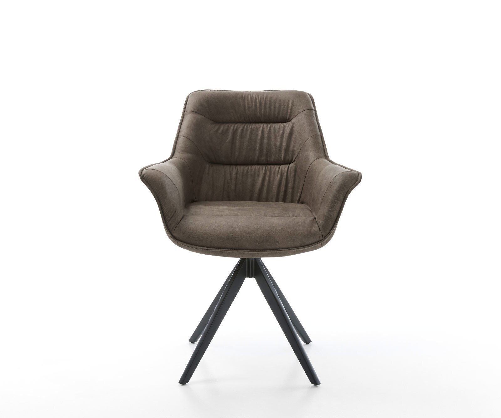 Врътящ се стол Таупе Винтидж Конус крак  Черен 180° въртящ се Kaira-Flex 2