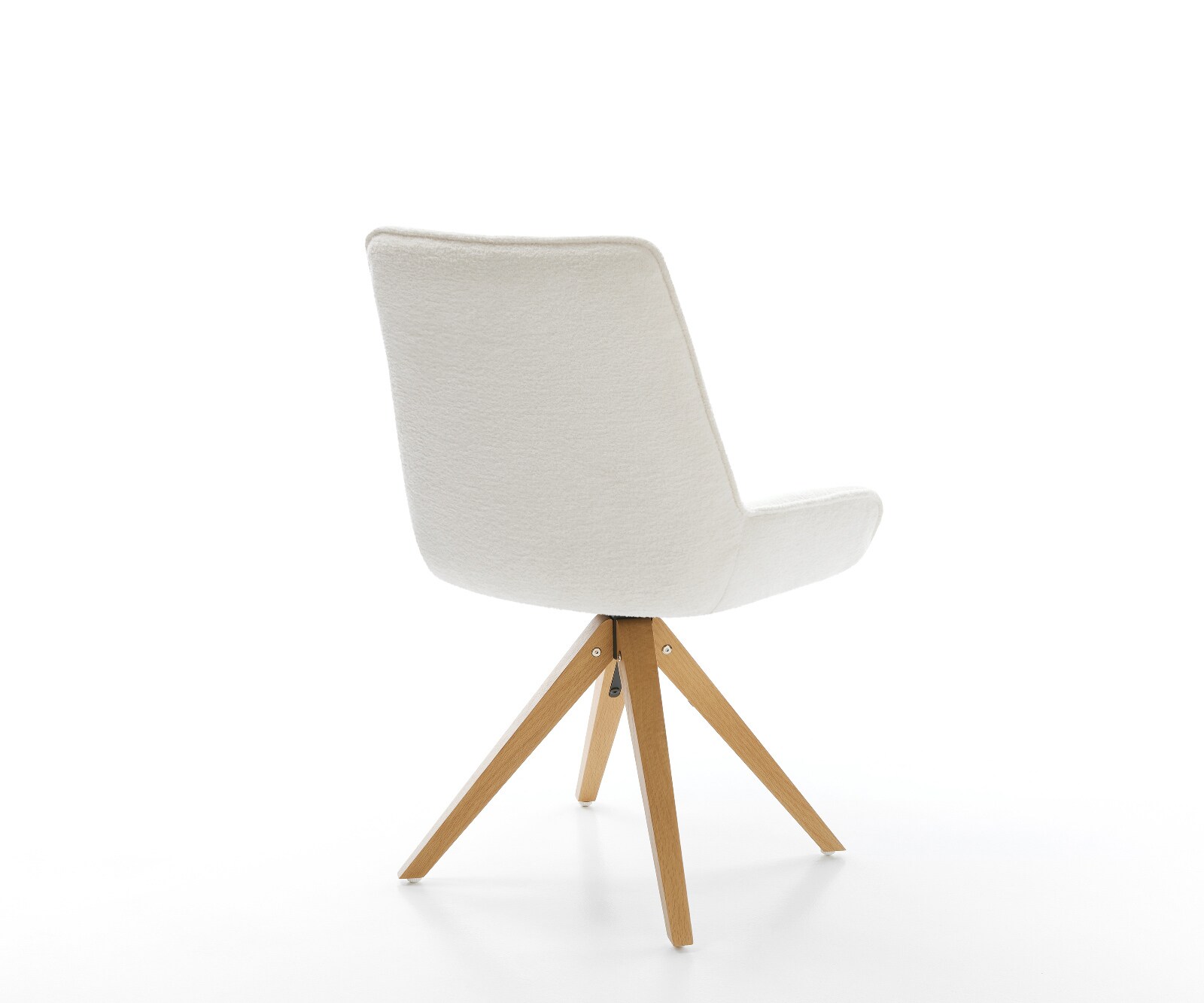 Въртящ се стол Taimi-Flex Bouclé Soft Beige Дървена рамка ъглова естествена 180° въртяща се 5