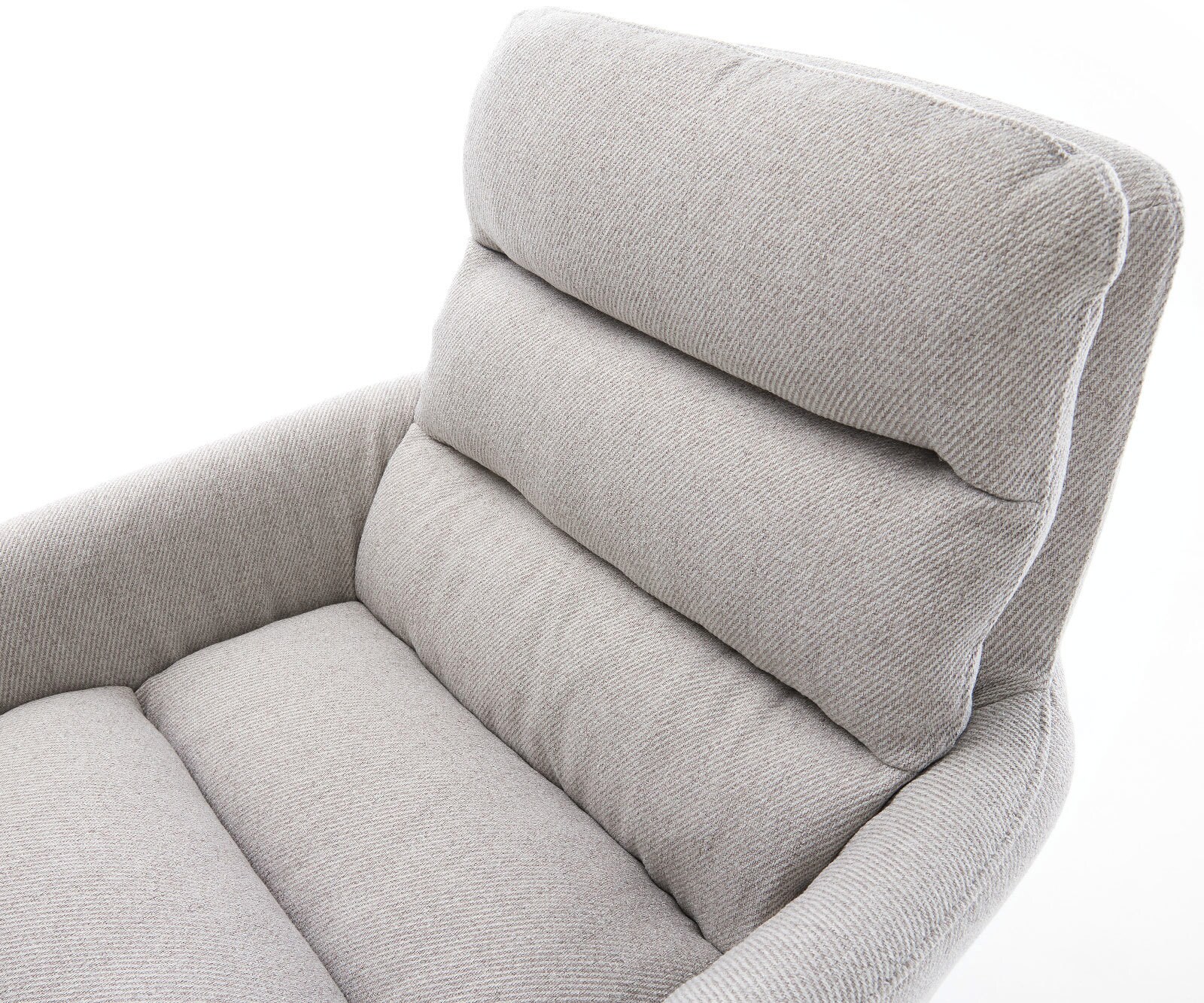 Врътящ се стол с подлакътници Ивици СветлоСив Конус крак плосък Неръждаема стомана 360° въртящ се Abelia-Flex 4