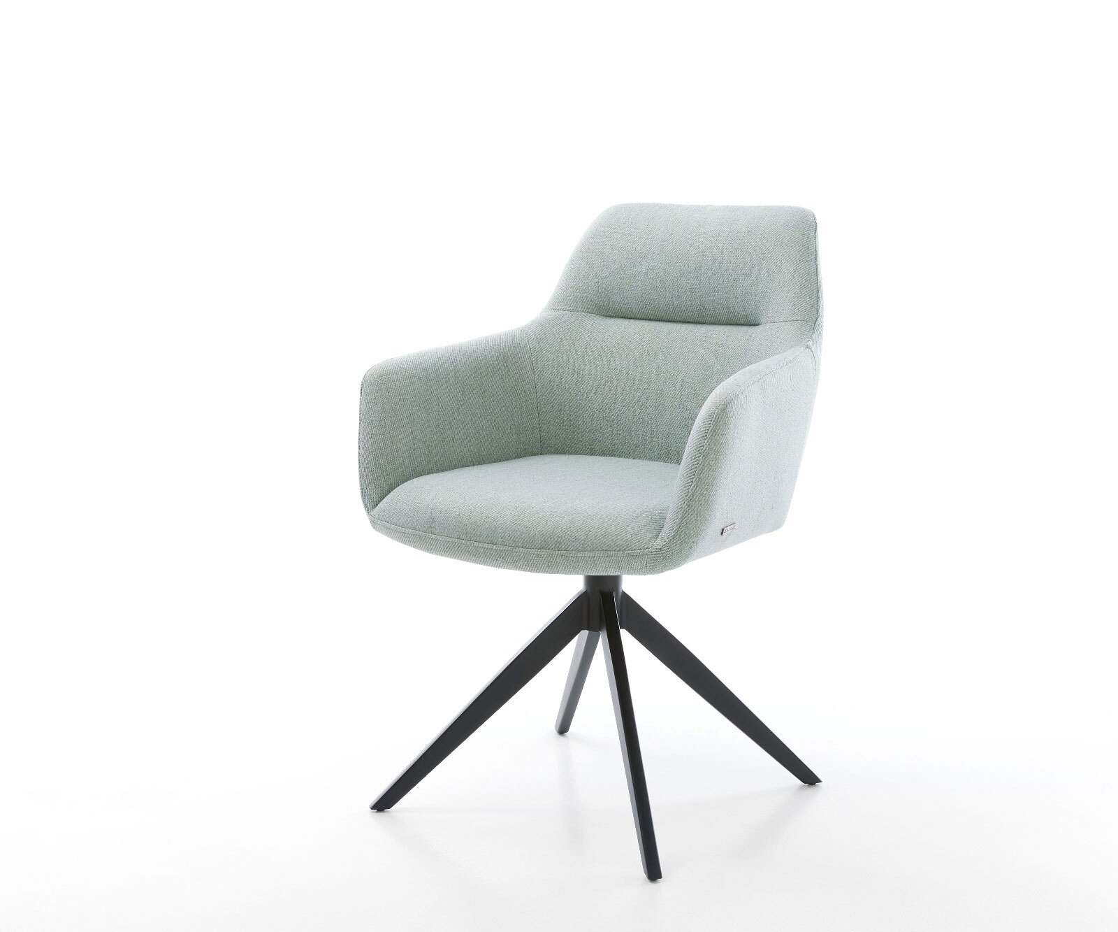 Въртящ се стол Pejo-Flex Stripes Mint Кръстосана рамка широка Черно 360° въртене Люлееща се функция Ядро от джобни пружини