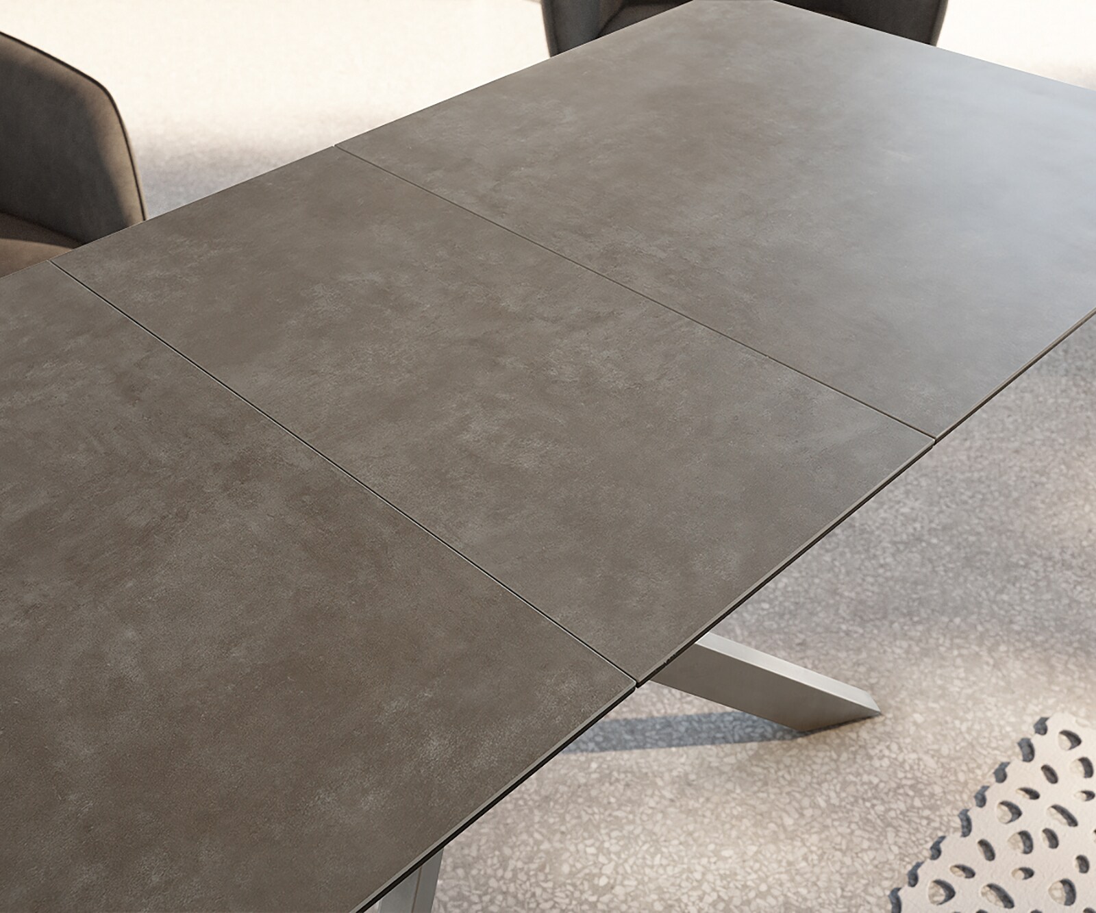 Маса 160/200x90 cm Keramik Кафяв Неръждаема стомана разтегателна Daven 5