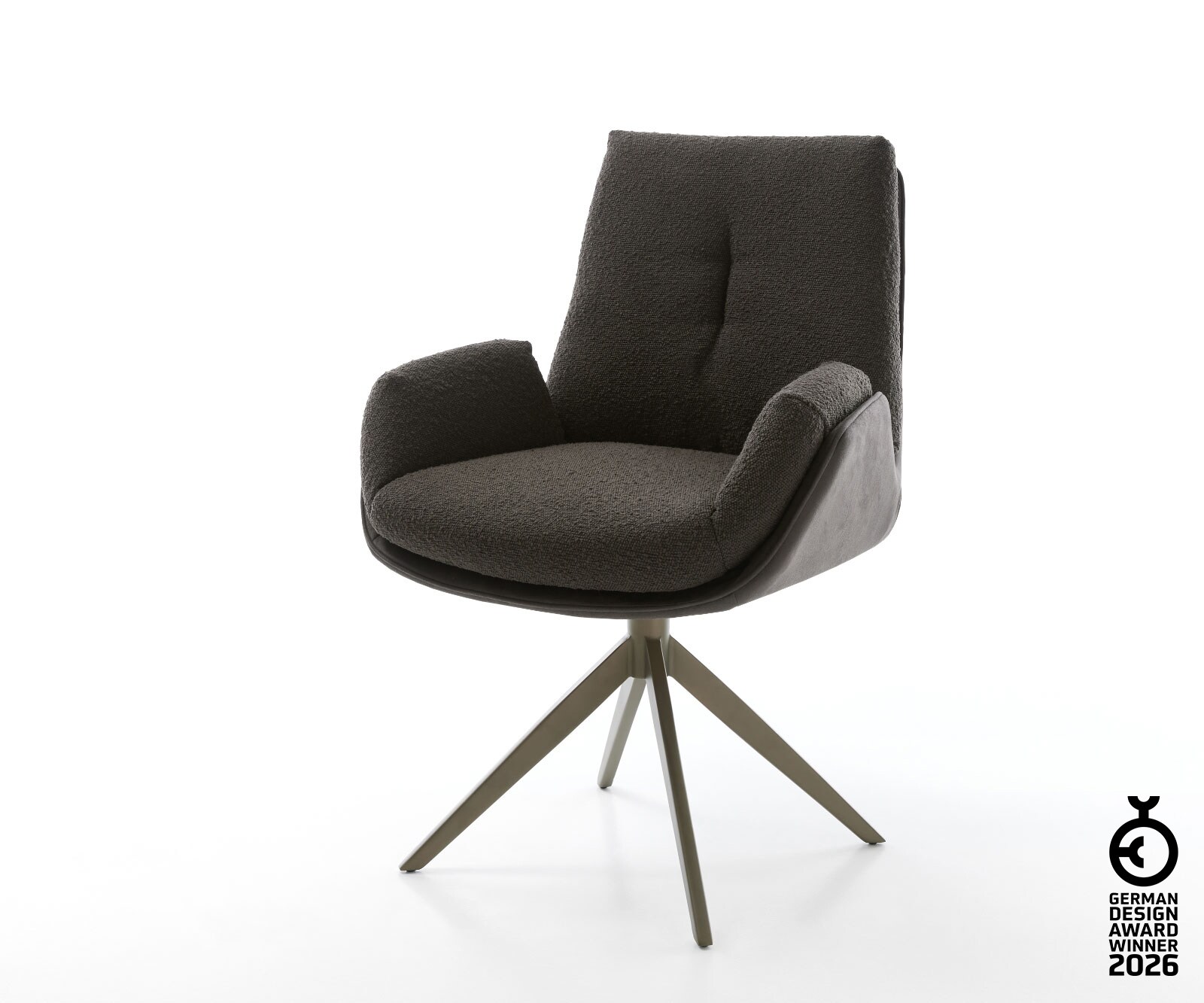 Тапициран трапезен стол Clea-Flex люлеещ въртящ избор на дамаска и основа 1