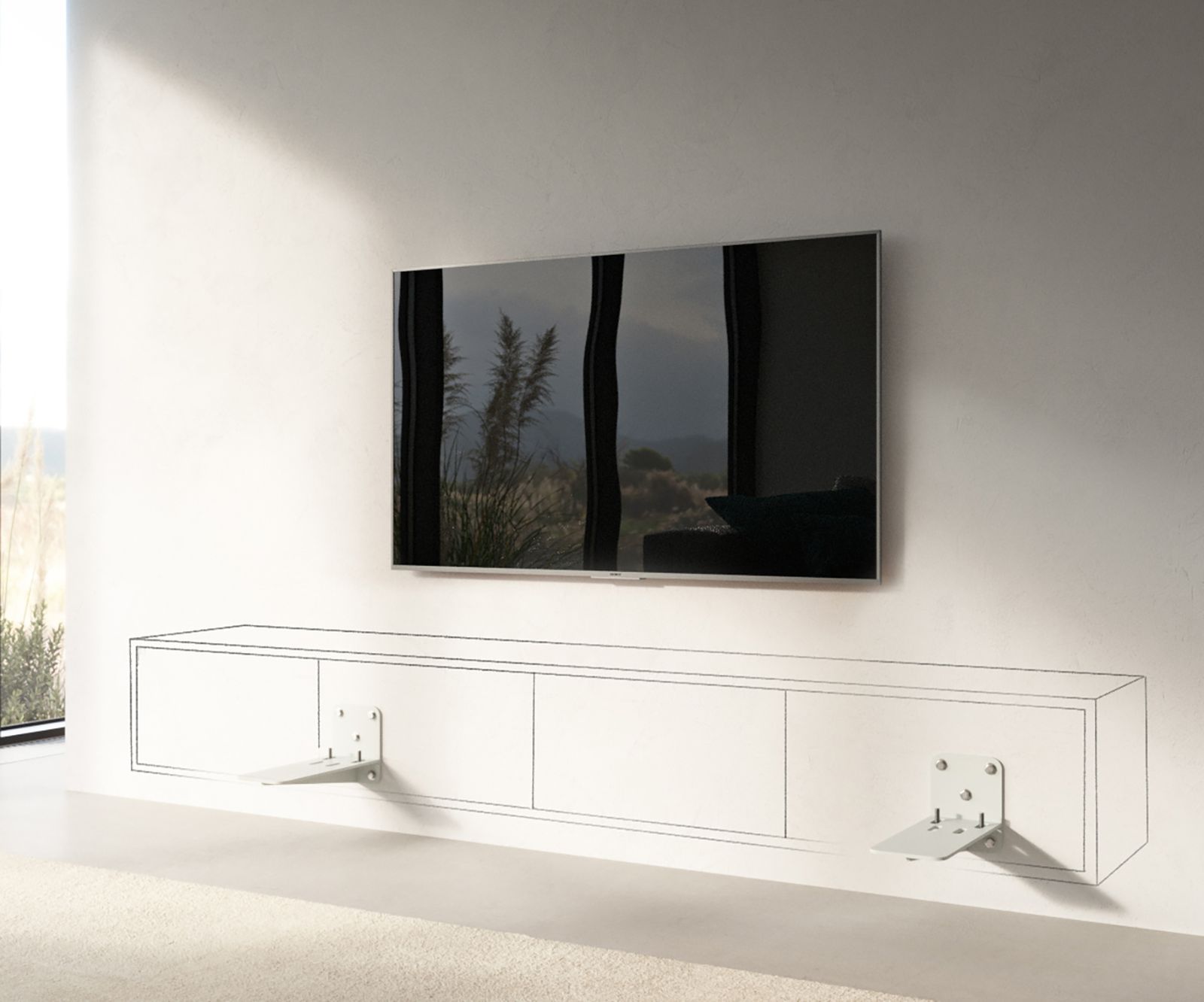  Нисък шкаф 2 Сет висящ TV-Маса für 1