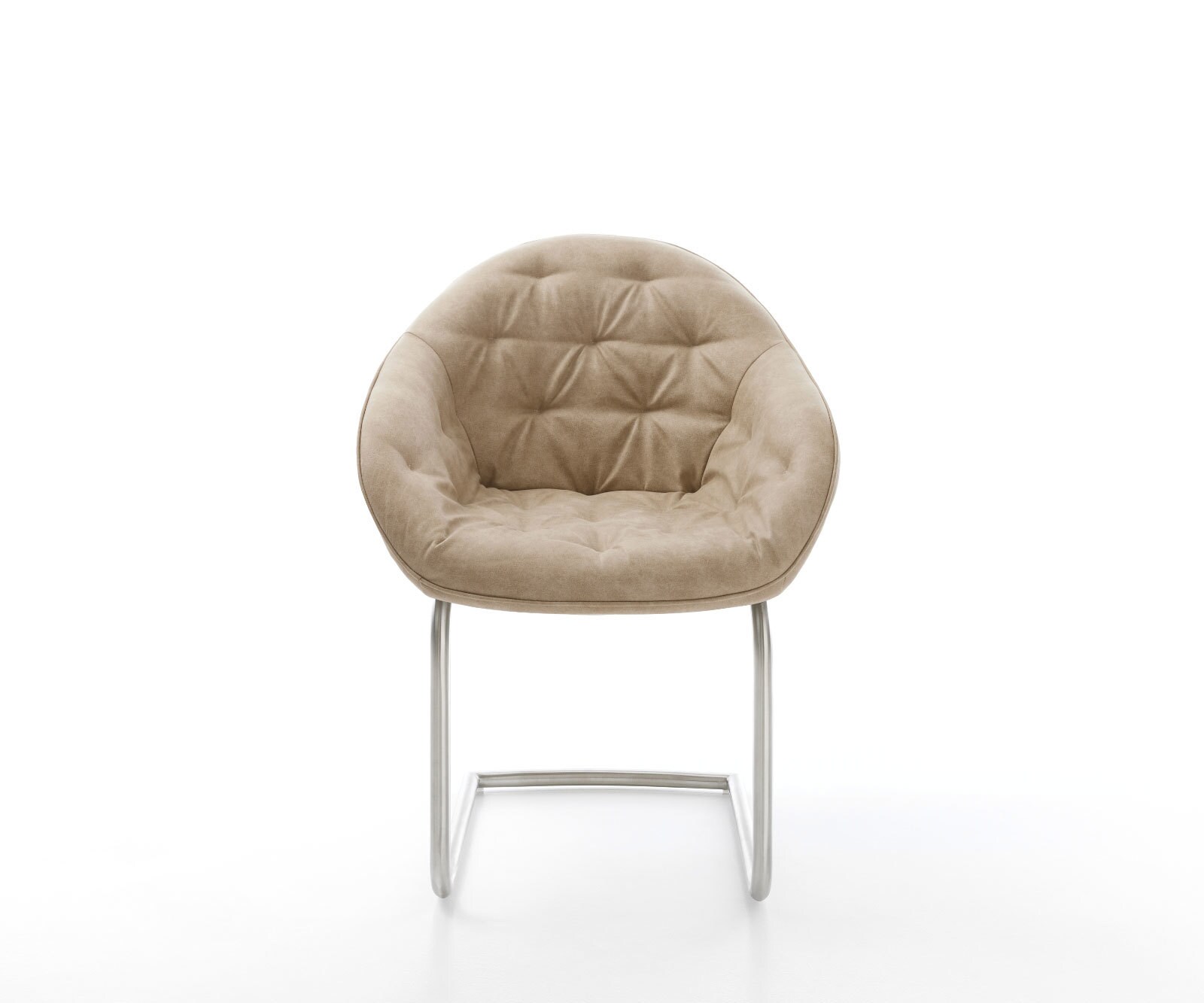 Люлеещ стол Бежов Винтидж Конзолен крак кръгъл Неръждаема стомана Gaio-Flex 2