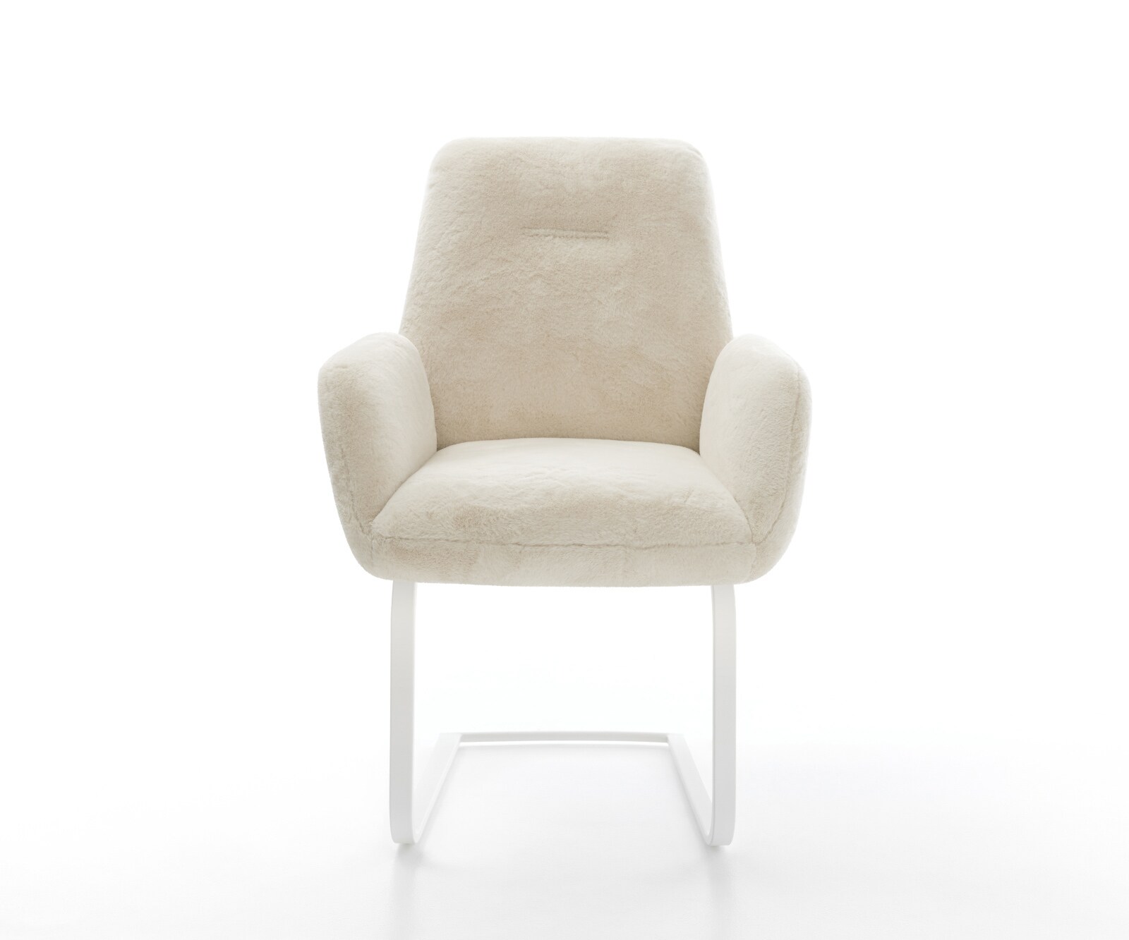 Стол конзола Zoa-Flex плюш кремаво-бяло Стол конзола плоско бяло Ядро от джобни пружини 2