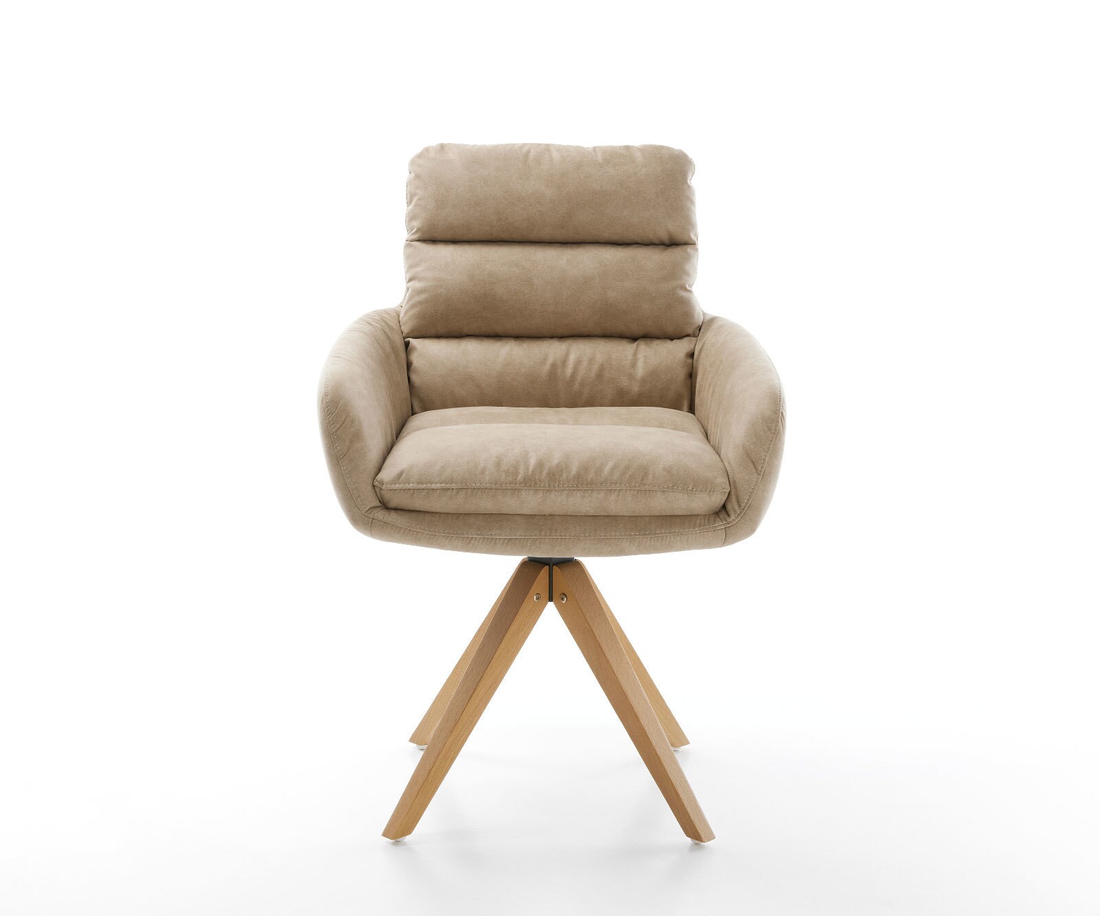 Врътящ се стол с подлакътници Бежов Винтидж Дървена рамка  180° въртящ се Abelia-Flex 1 Врътящ се стол с подлакътници Бежов Винтидж Дървена рамка  180° въртящ се Abelia-Flex 1