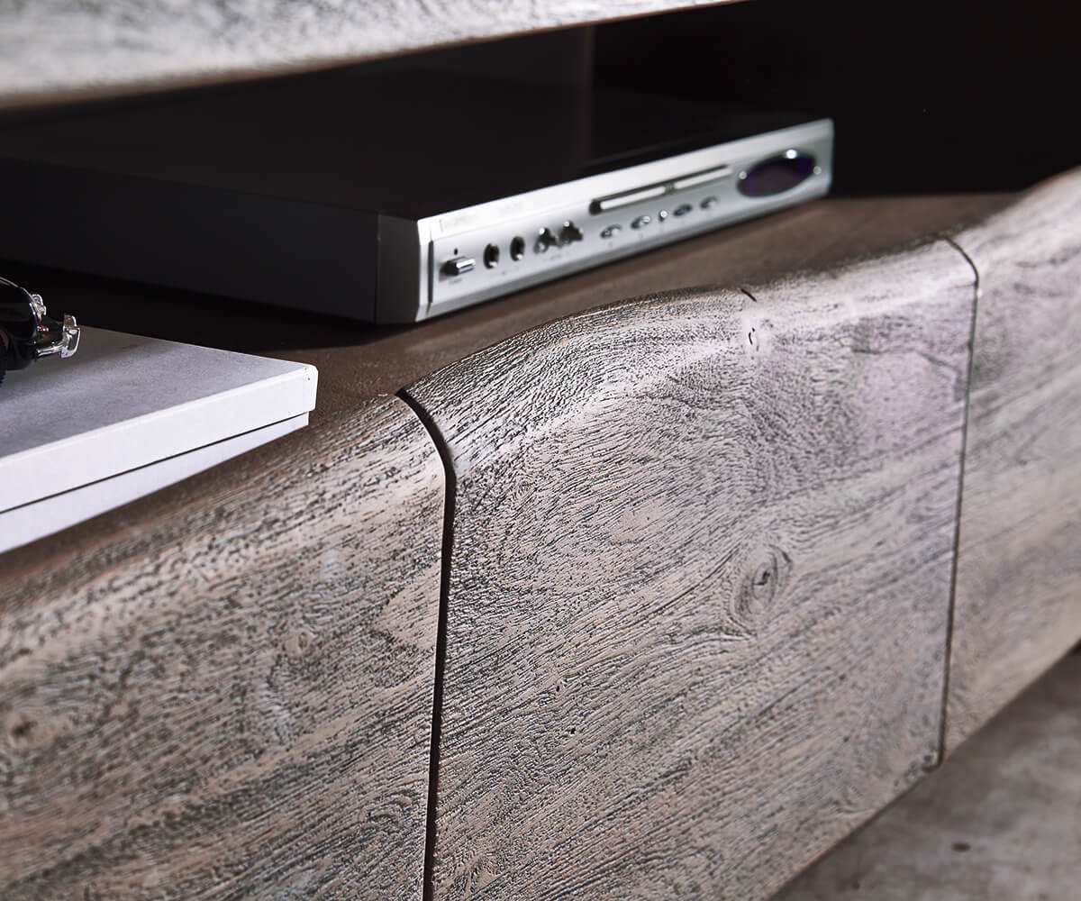 ТВ шкаф 230 см масивна естествена акация 4 чекмеджета Live Edge 2