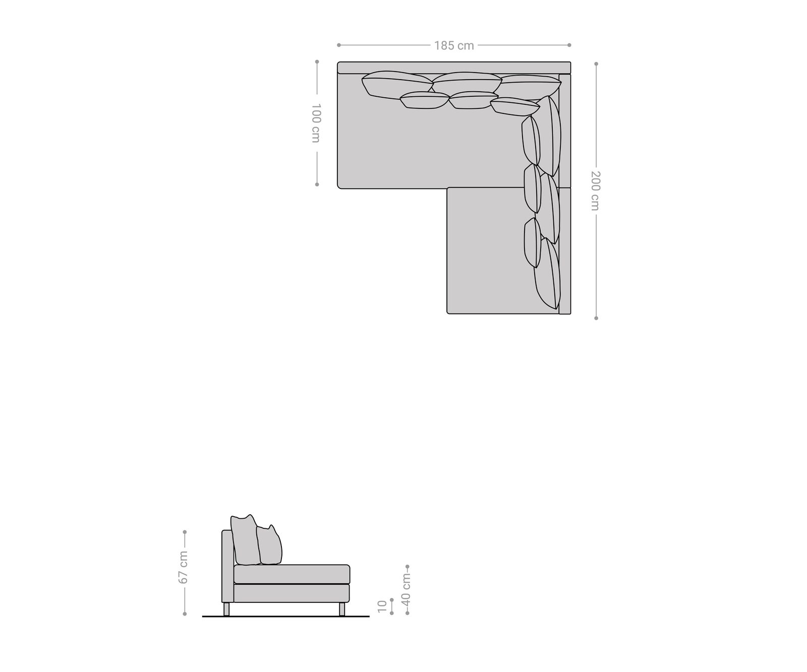Ъглов диван Кафяв античен вид модулна лежанка дясна Clovis 6 Ъглов диван Кафяв античен вид модулна лежанка дясна Clovis 6