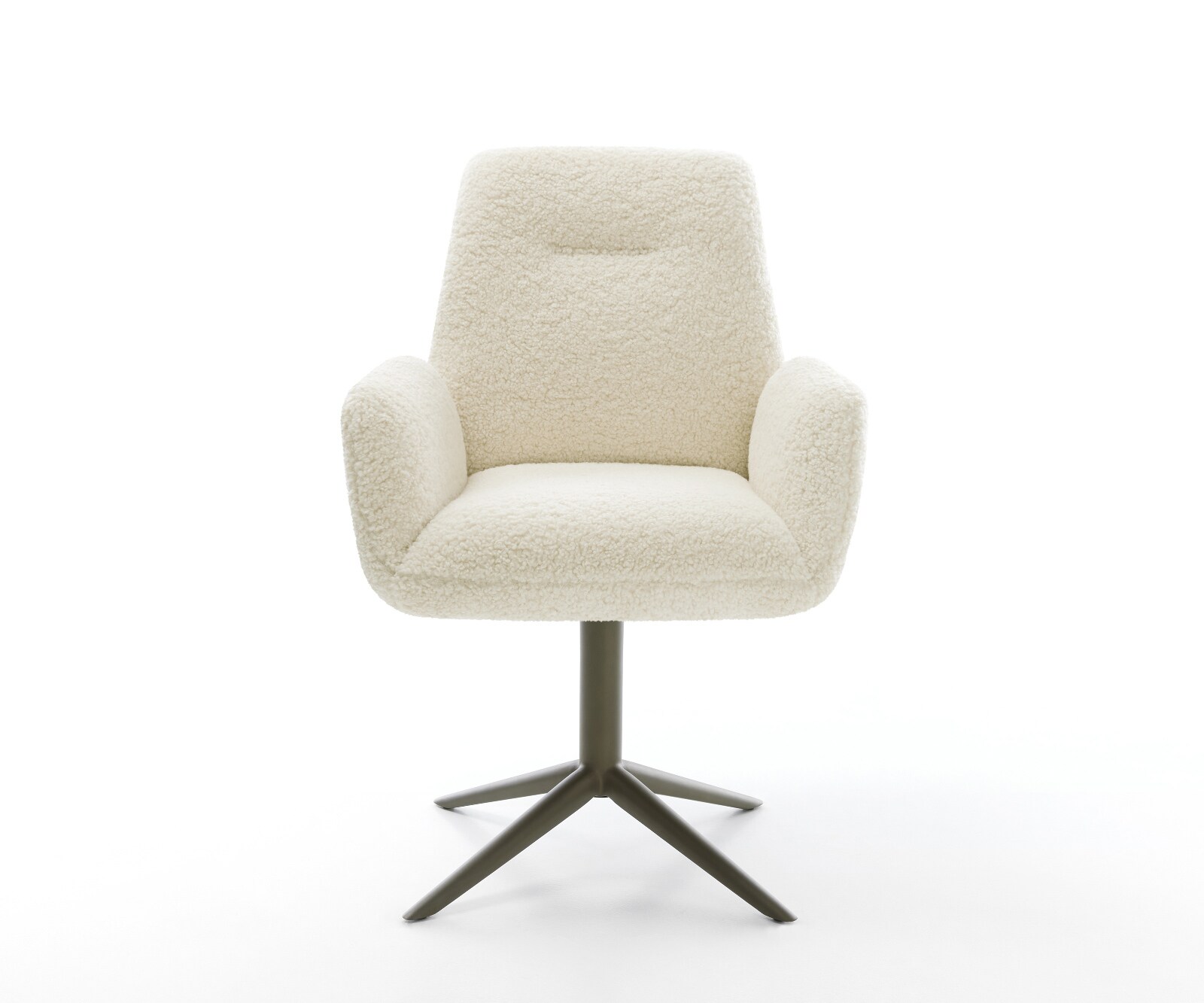 Въртящ се стол Zoa-Flex teddy тъкан бежова основа ефект покритие титан 360° въртяща се люлееща се функция сърцевина от джобни пружини 2