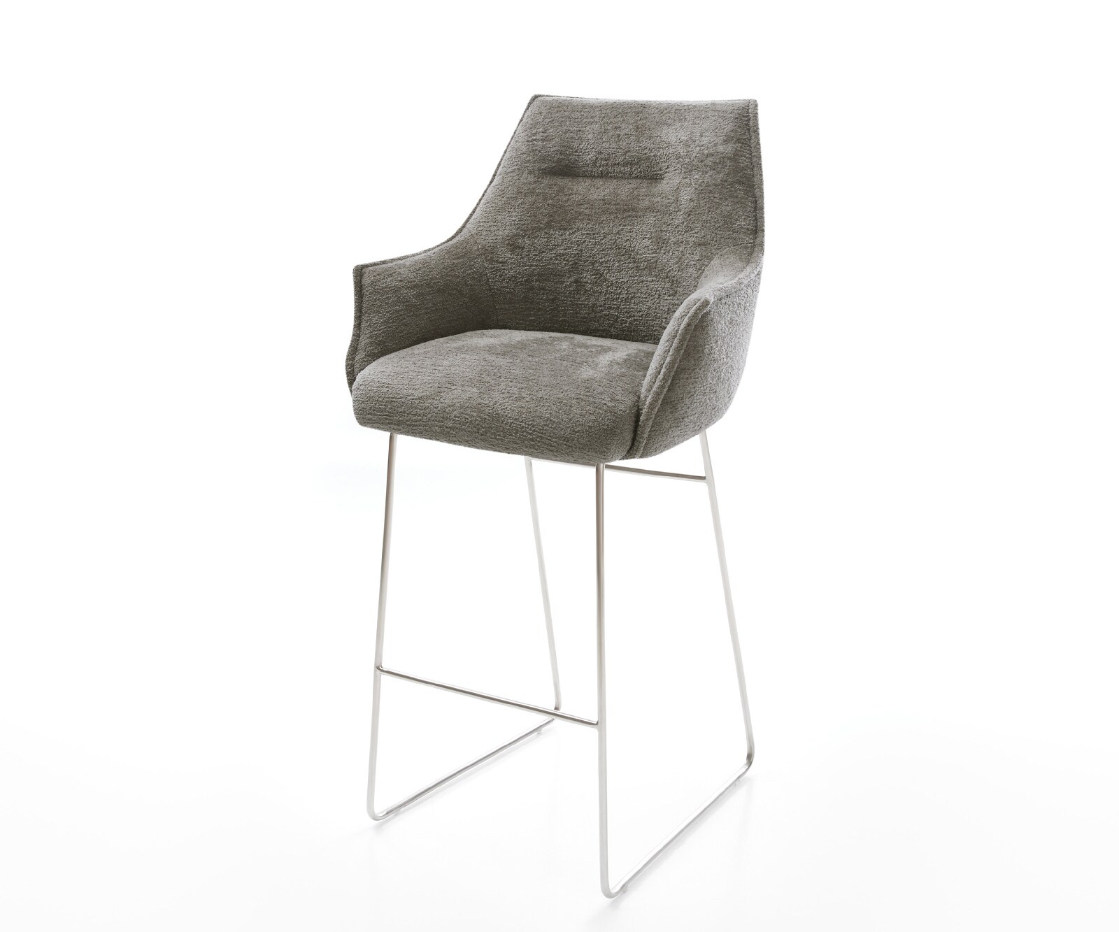 Барстол Alja-Flex, Букле Сиво-кафяво, Основа шейна от неръждаема стомана със сребристо оцветена сърцевина от джобни пружини