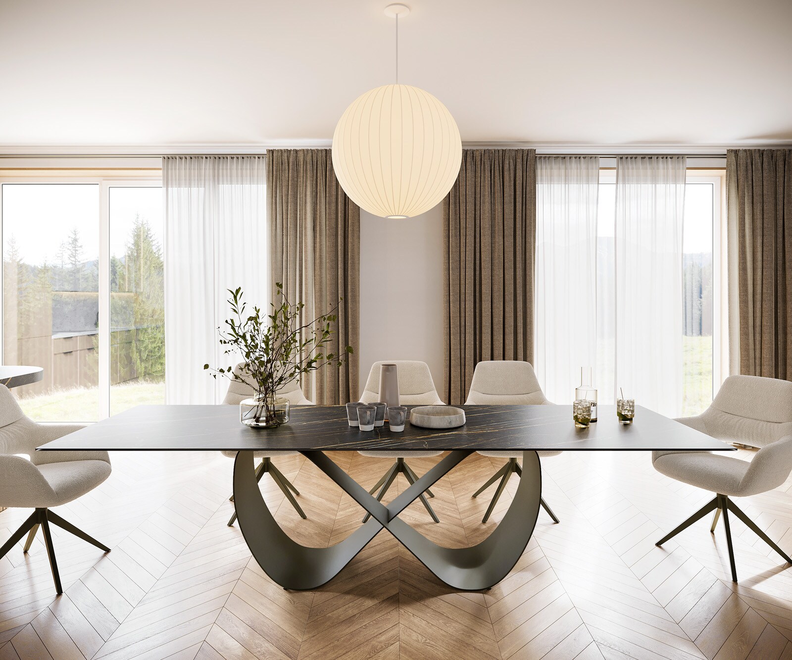 Маса 300x100 Keramik Laminam® Noir Desir Кафяв Infinity Метал Ефектенфиниш Titan Edge 1