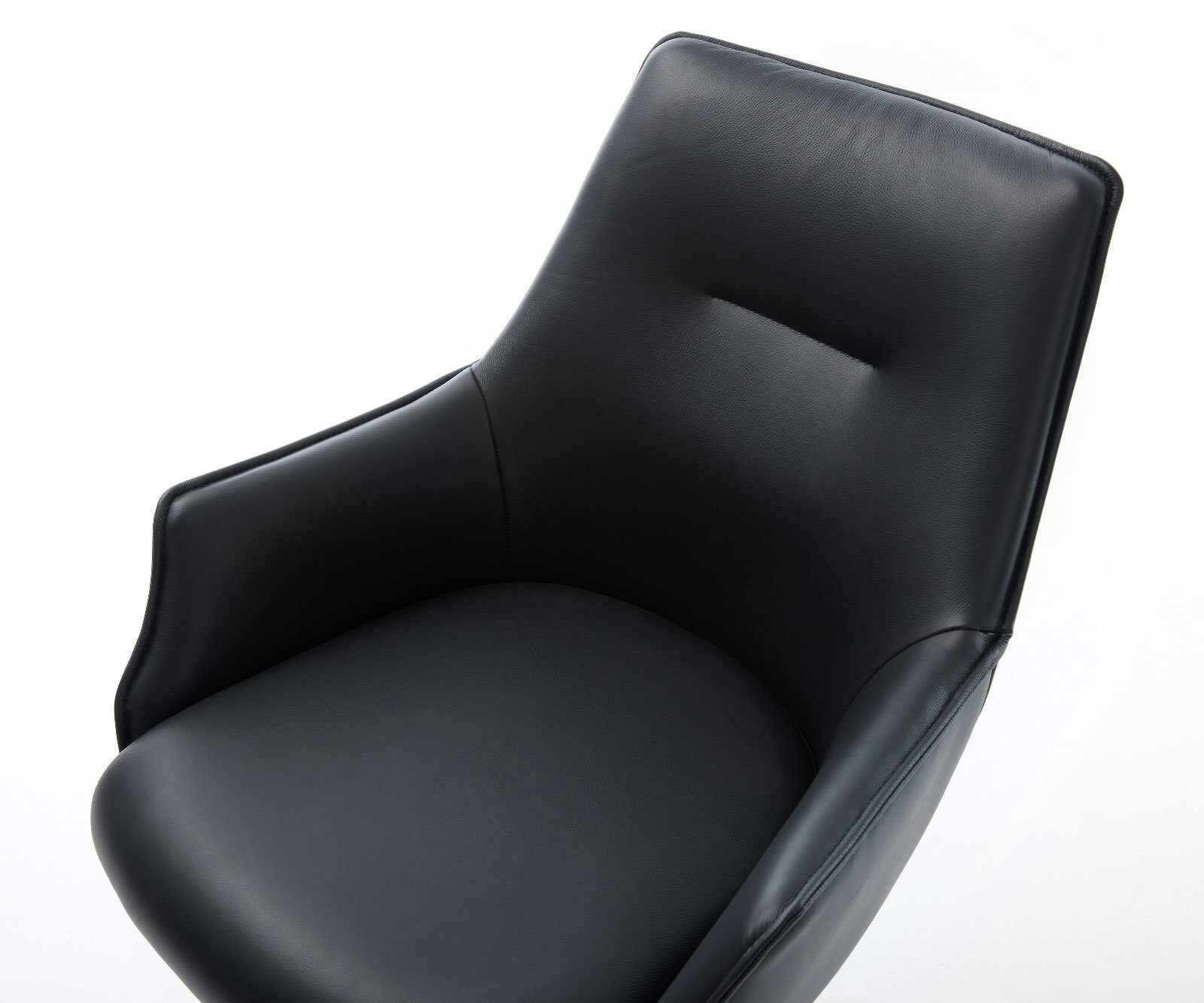 Стол Естествена кожа Черна Извити крака Черни Покет пружина Alja-Flex 4