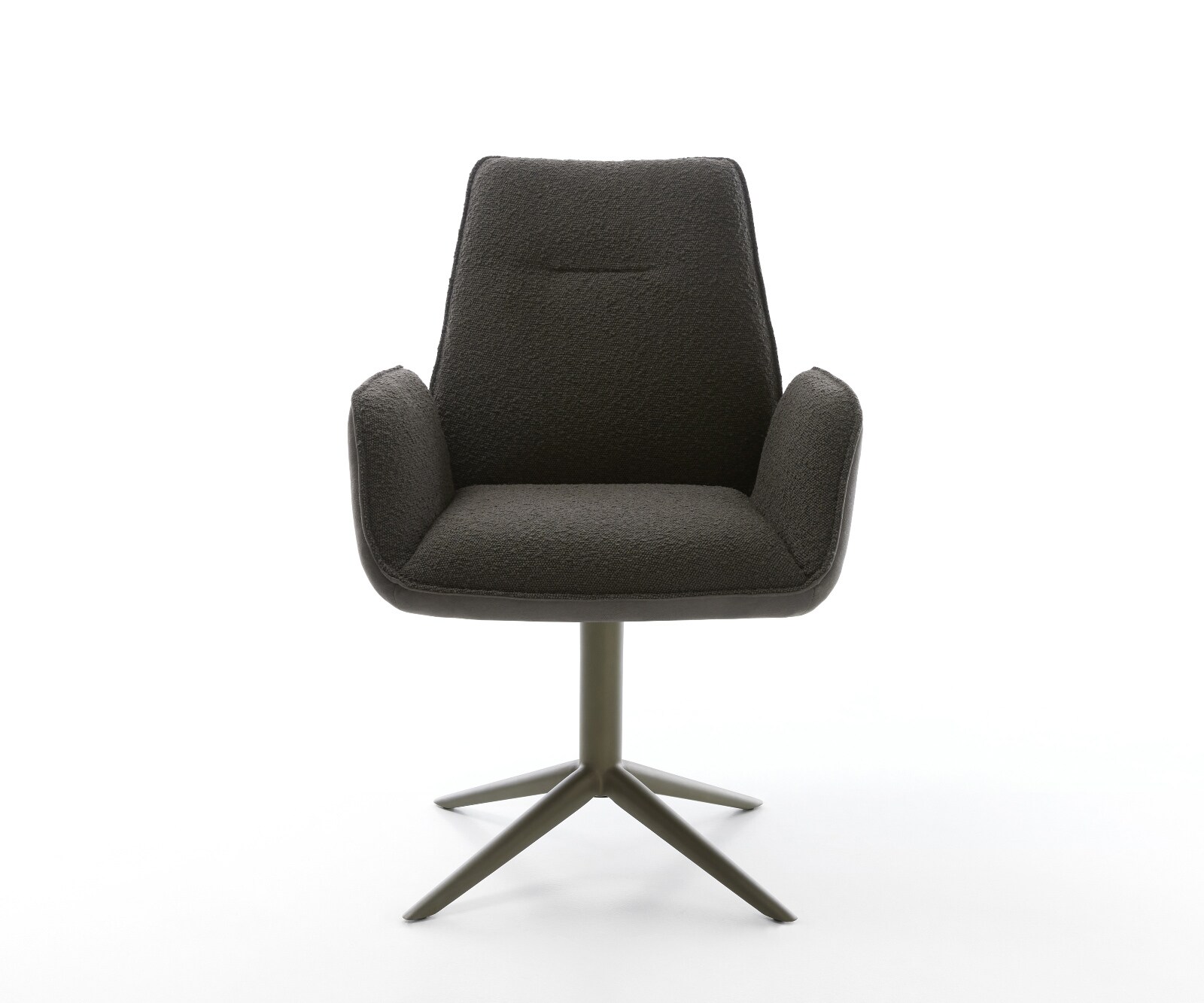 Въртящ се стол Zoa-Flex микс от материали черна основа ефект покритие титан 360° въртяща се люлееща се функция сърцевина от джобни пружини 1