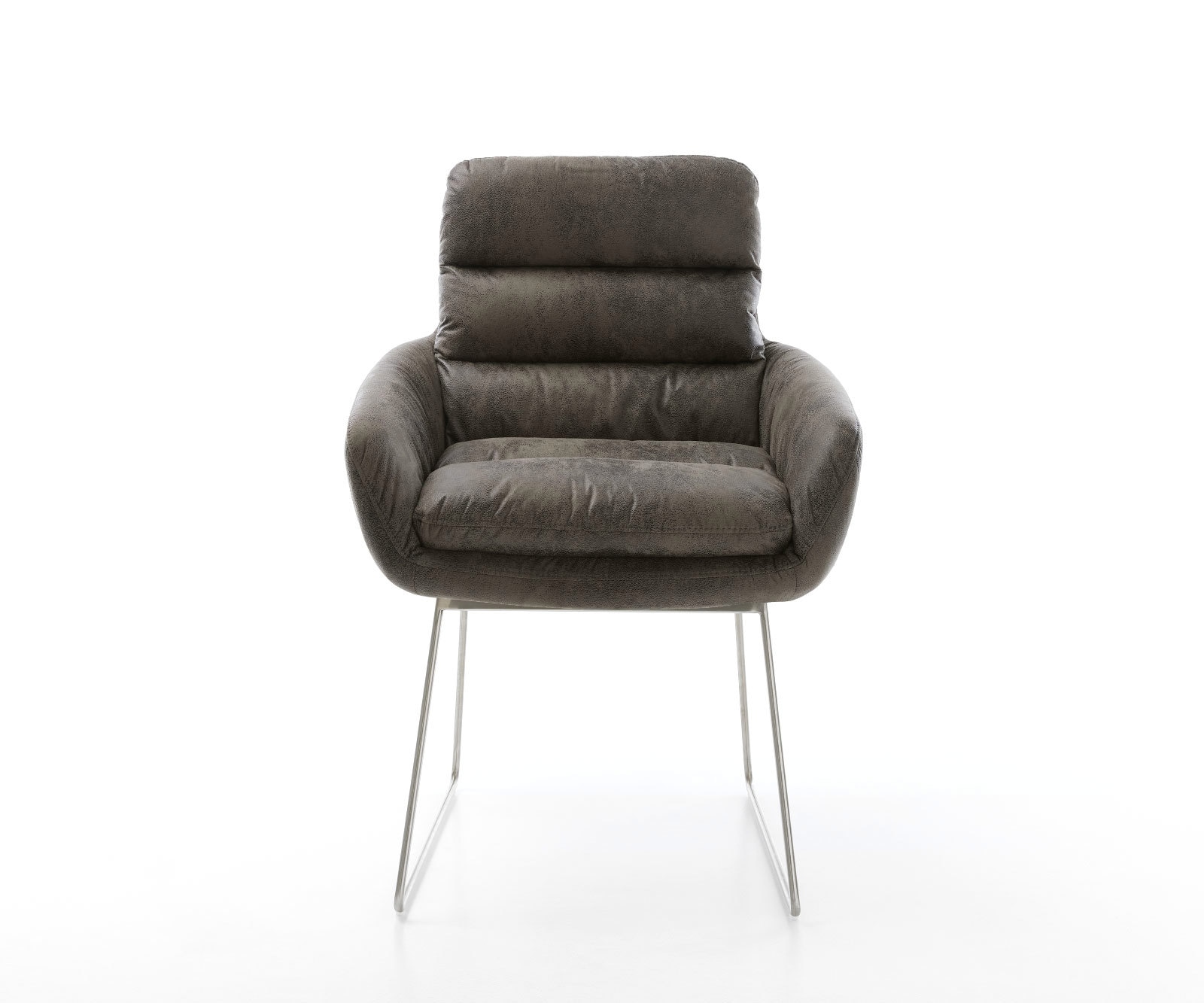 Стол с подлакътници Сив Антик Извити крака Неръждаема стомана Abelia-Flex 1 Стол с подлакътници Сив Антик Извити крака Неръждаема стомана Abelia-Flex 1