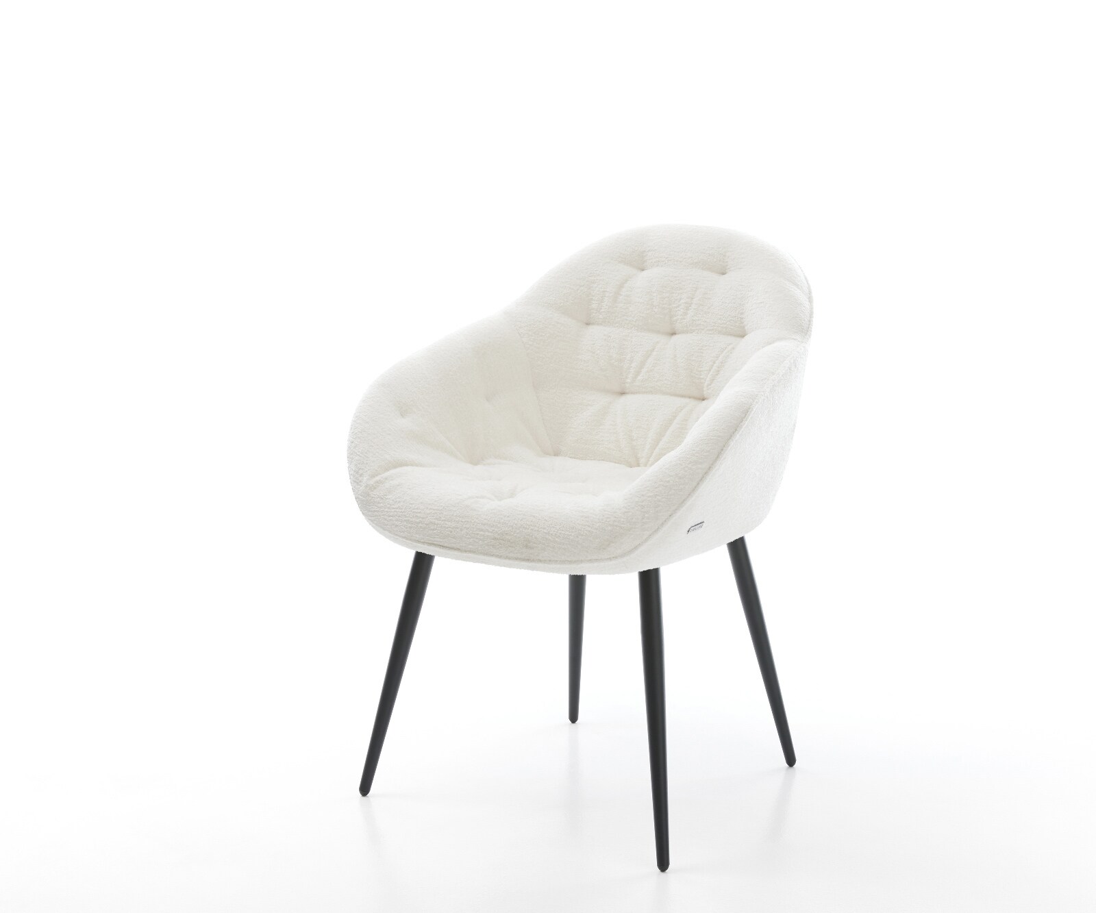 Трапезен стол Gaio-Flex Bouclé Soft Beige 4-футов конусовиден черен 1