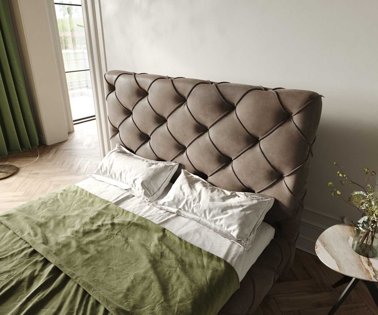 Тапицирано легло Nayara 140x200 cm микрофибър сив реколта 4 Тапицирано легло Nayara 140x200 cm микрофибър сив реколта 4