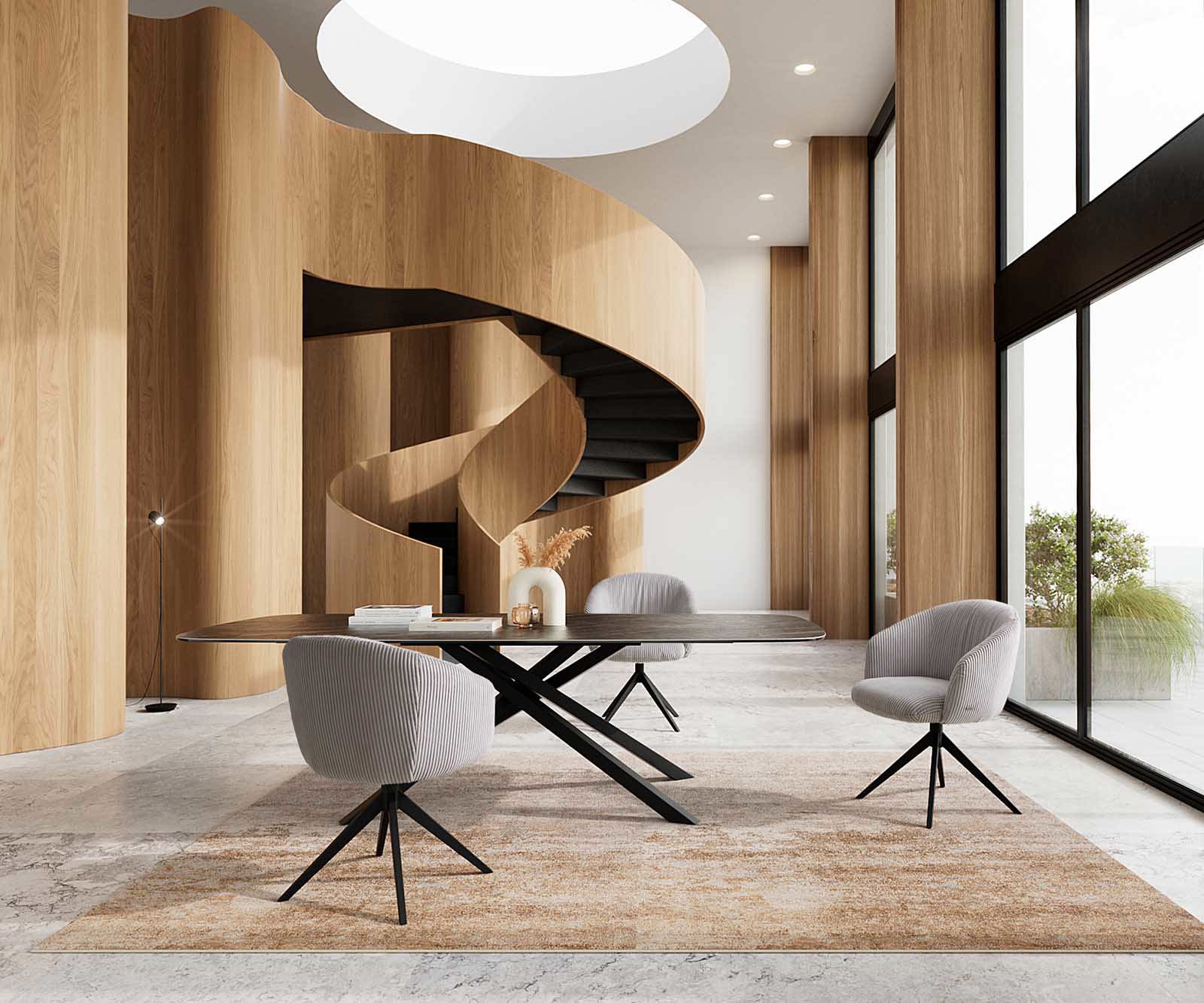 Врътящ се стол с подлакътници Корд СребристСив Конус крак плосък Черен 360° въртящ се Покет пружина Caja-Flex 5 Врътящ се стол с подлакътници Корд СребристСив Конус крак плосък Черен 360° въртящ се Покет пружина Caja-Flex 5