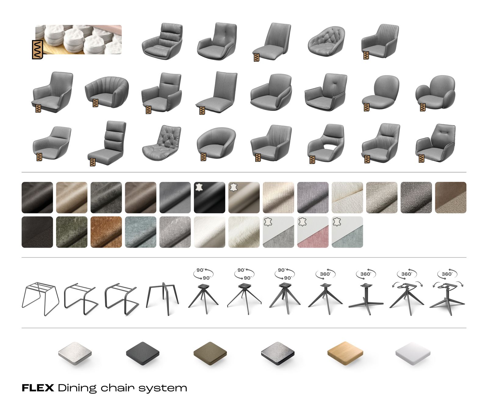 Въртящ се стол Pejo-Flex плюш кремаво-бяло Кръстосана рамка широка бяла 360° въртене Люлееща се функция Ядро от джобни пружини 7