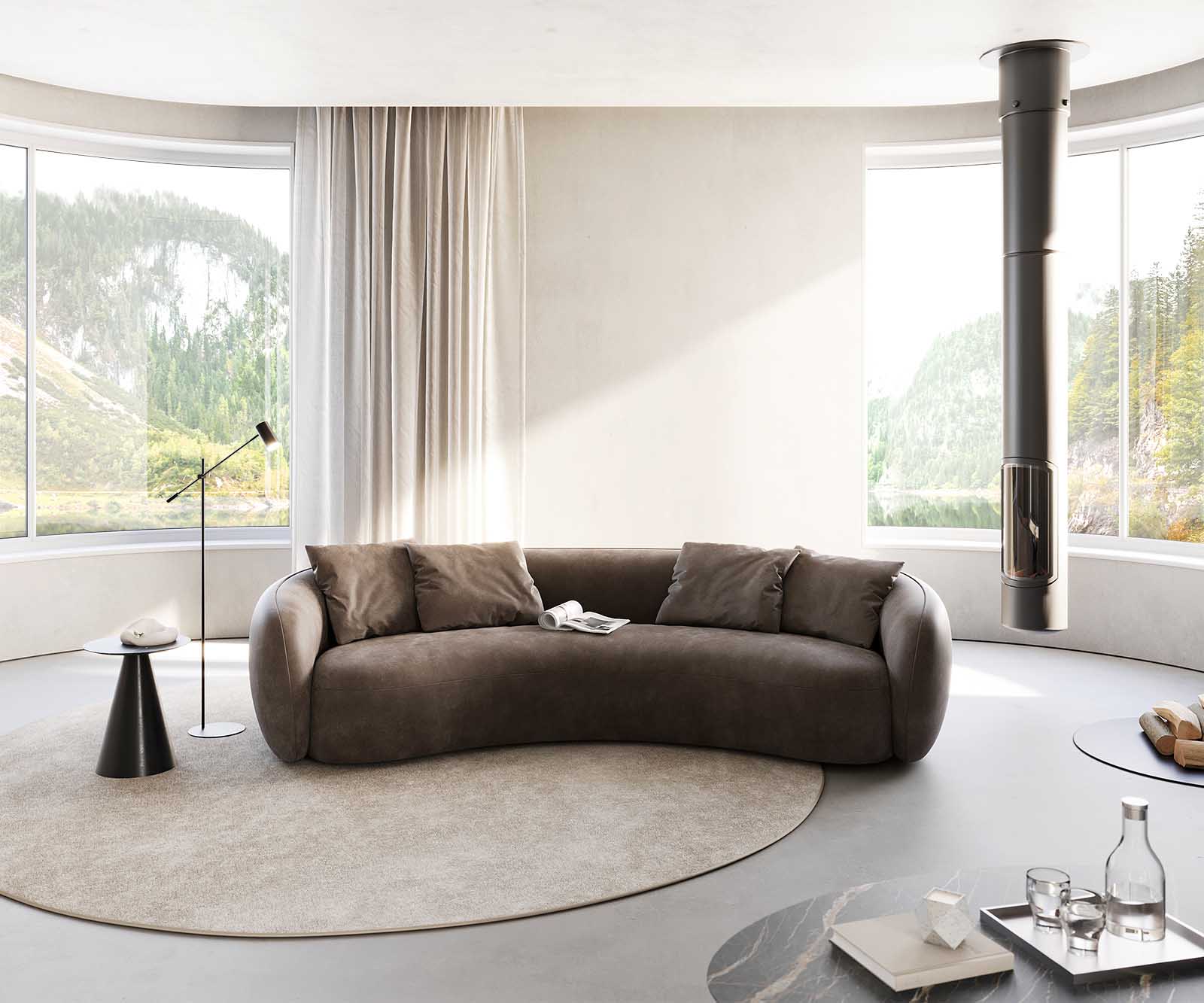 3-местен диван Larna 260x120 cm микрофибър сив 1 3-местен диван Larna 260x120 cm микрофибър сив 1