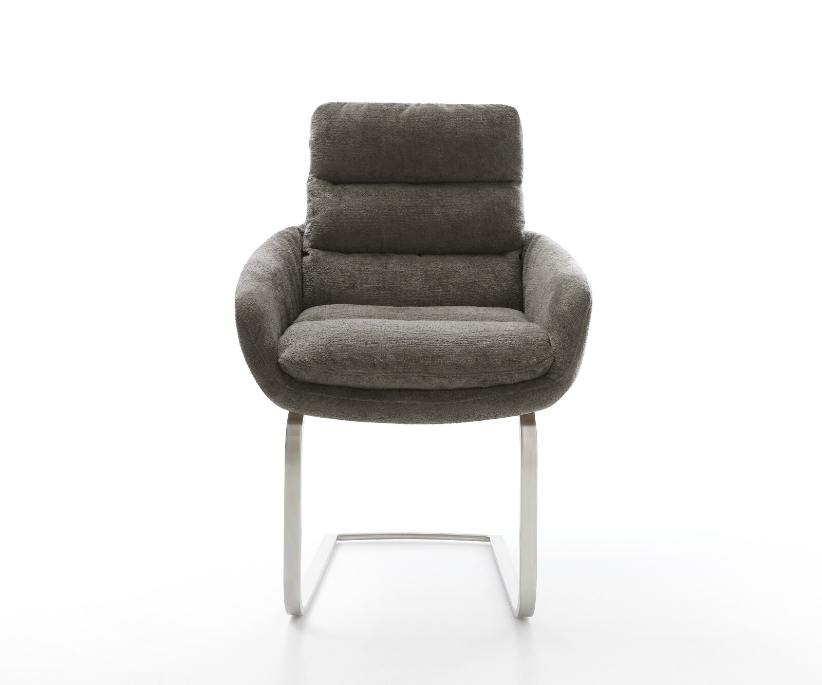 Конзолен стол Abelia-Flex с подлакътници Bouclé Soft mud Конзолен стол от неръждаема стомана 2