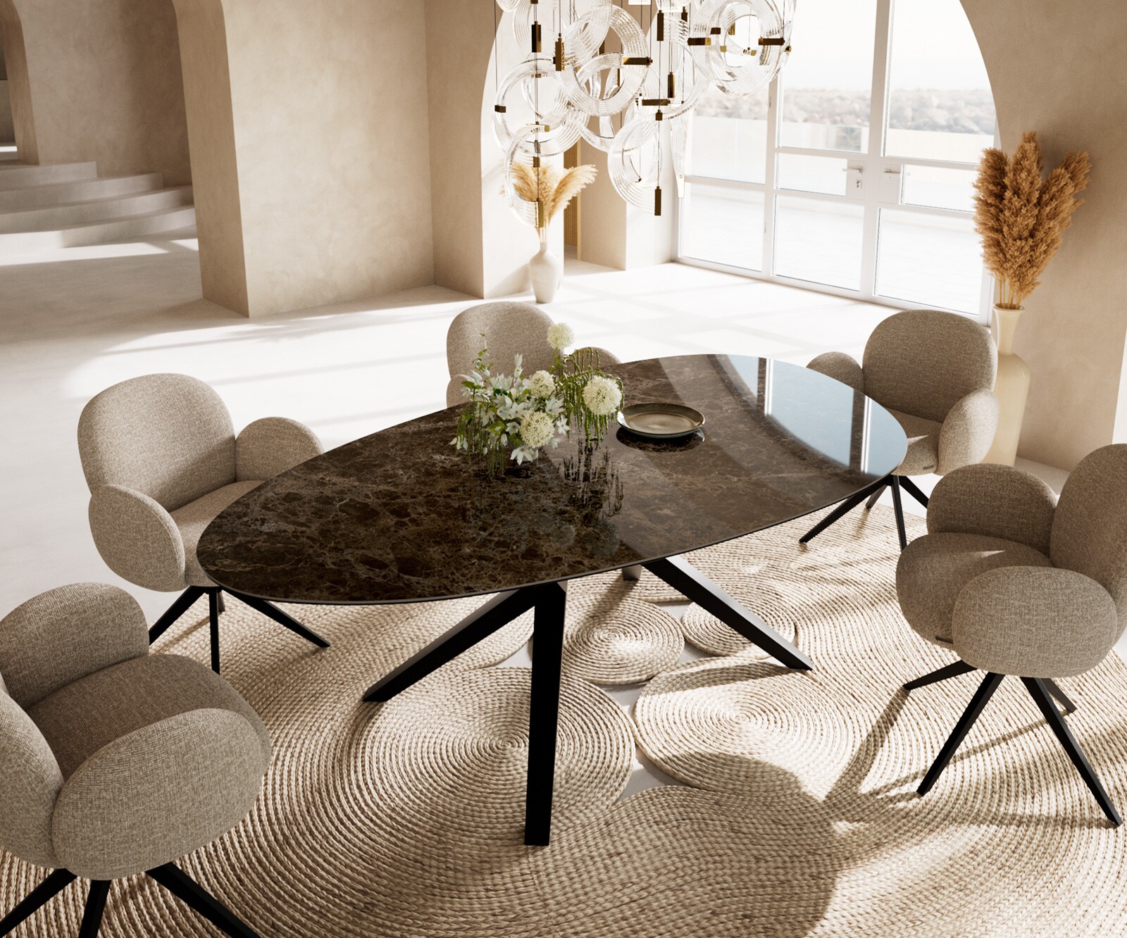 Трапезна маса Edge керамика овал