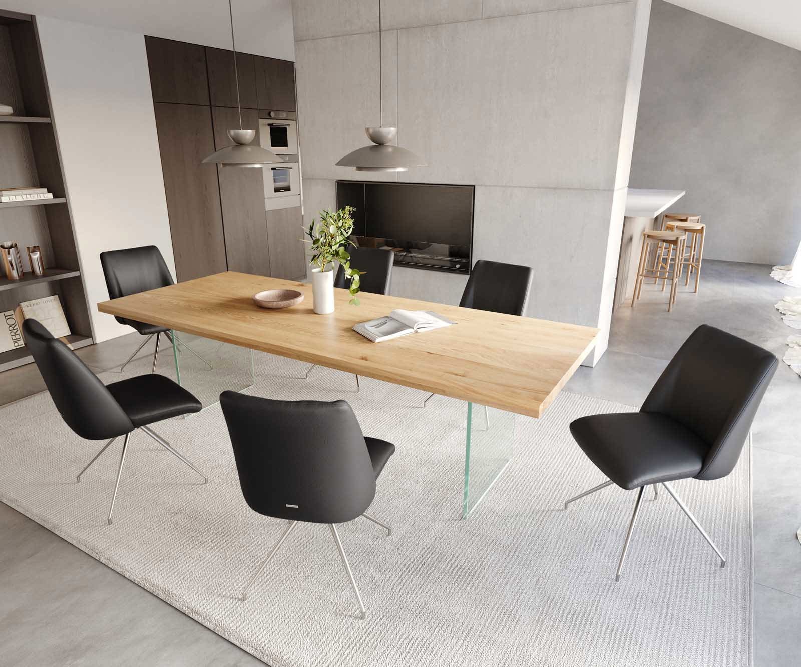 Врътящ се стол Естествена кожа Черен Конус крак кръгъл Неръждаема стомана 180° въртящ се Покет пружина Elso-Flex 4 Врътящ се стол Естествена кожа Черен Конус крак кръгъл Неръждаема стомана 180° въртящ се Покет пружина Elso-Flex 4