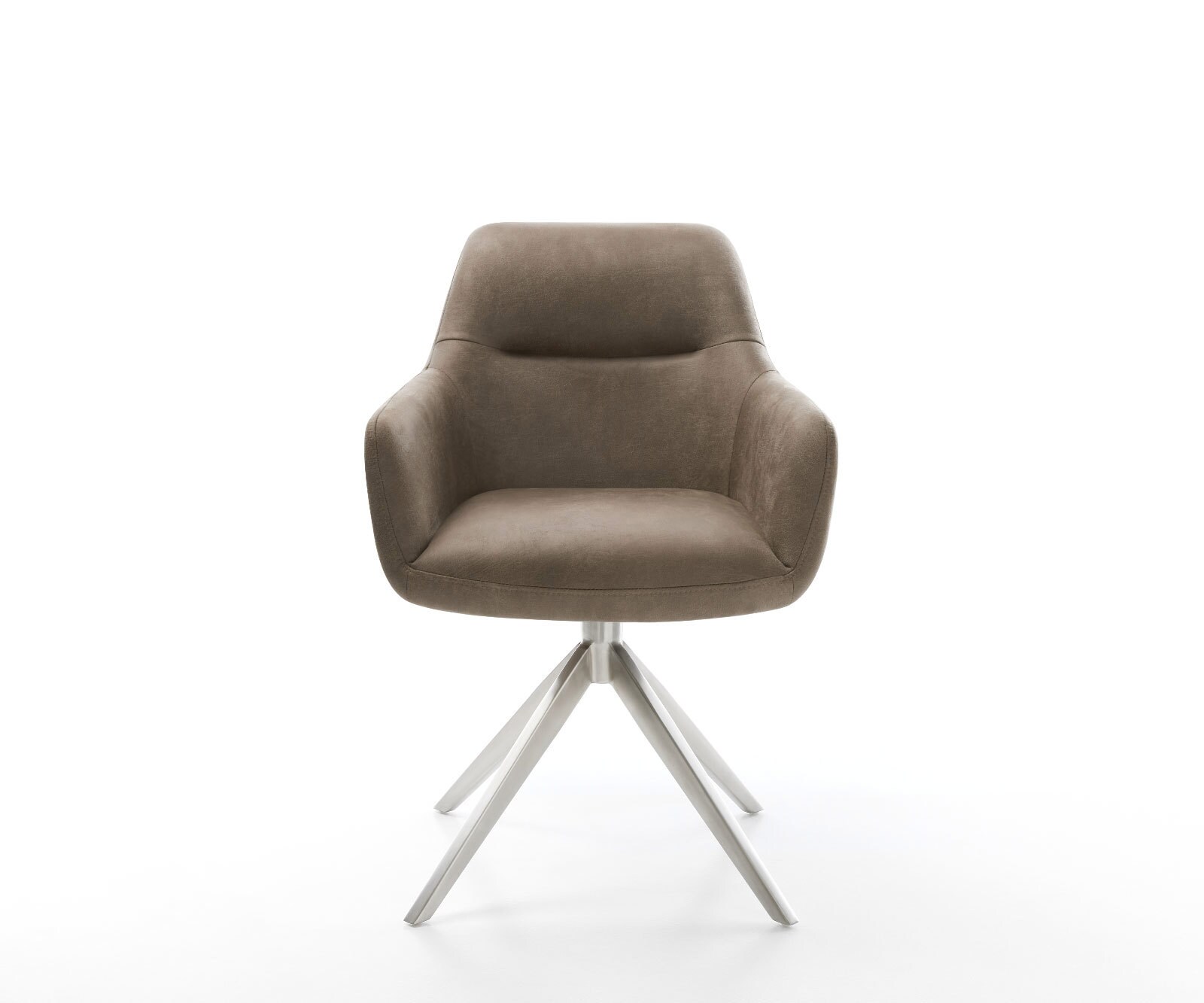 Въртящ се стол Pejo-Flex микрофибър сив винтидж Кръстосана рамка широка неръждаема стомана 360° въртене Функция люлеене Ядро от джобни пружини 1