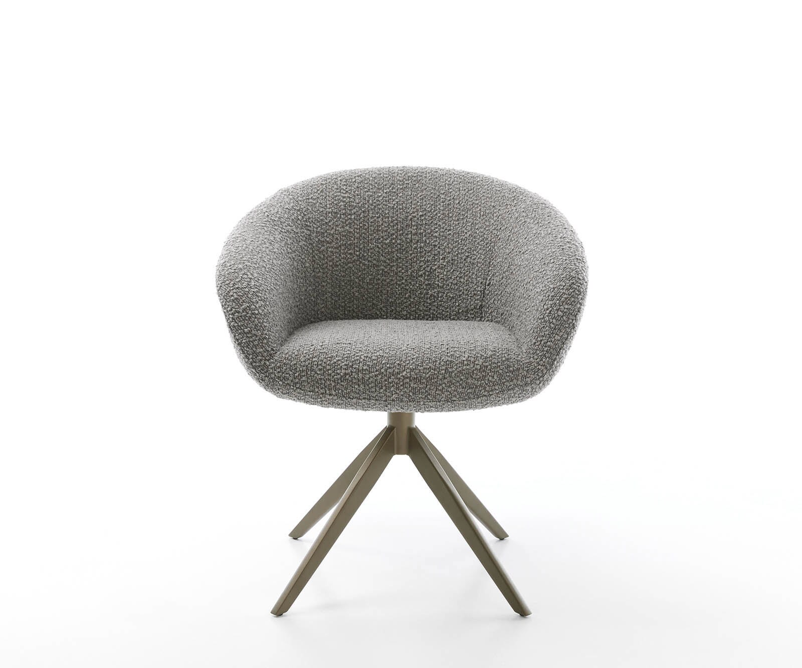 Врътящ се стол с подлакътници Букле СребристСив Конус крак плосък  Titan 360° въртящ се Покет пружина Vinka-Flex 1