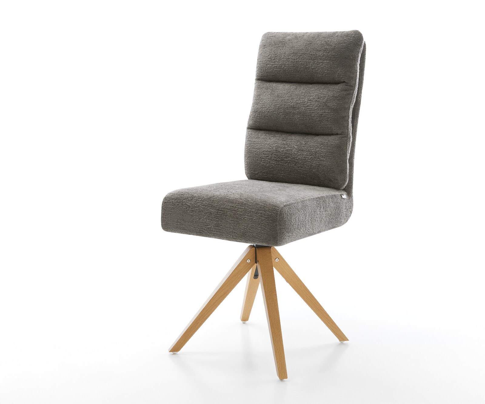 Въртящ се стол Pela-Flex Bouclé Soft Mud Дървена рамка ъглова естествена 180° въртене Ядро от джобни пружини 1