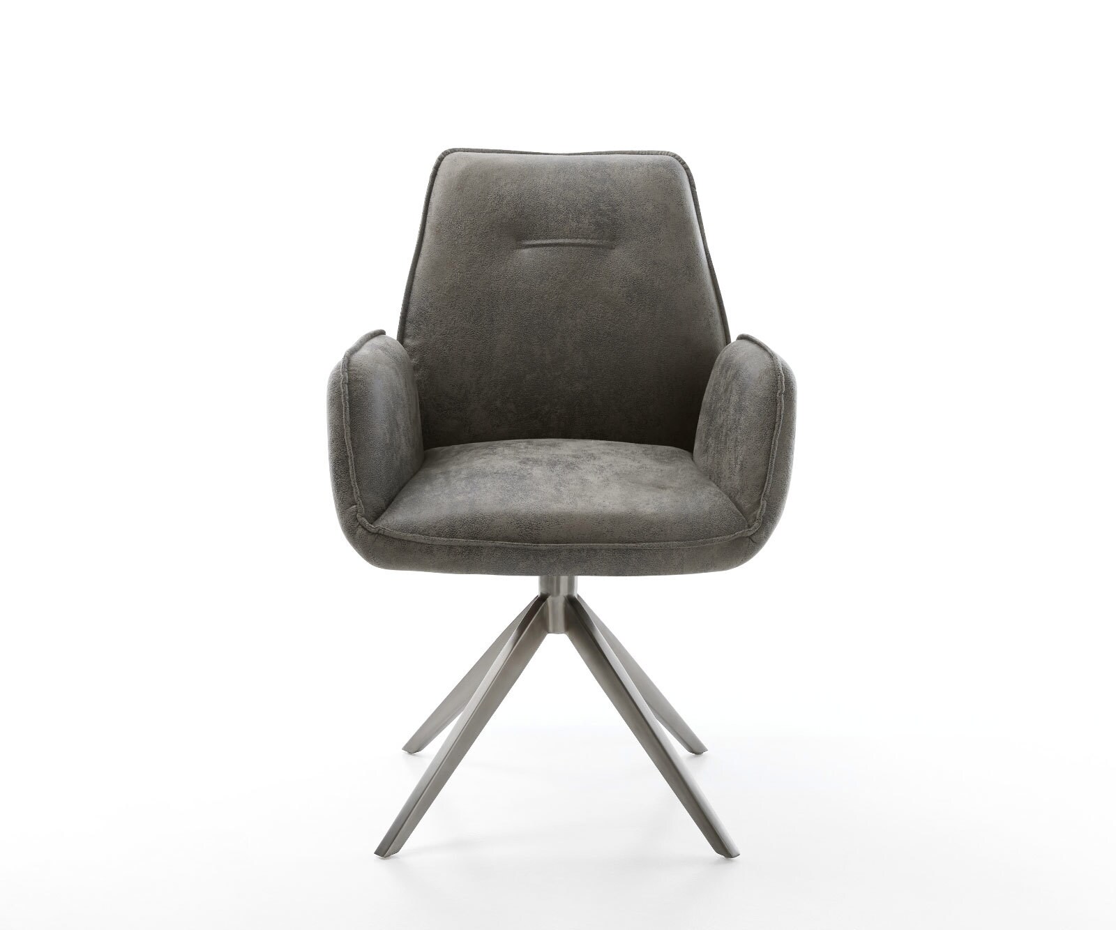 Въртящ се стол Zoa-Flex микрофибър сив античен кръстосана рамка широк графит 360° въртяща се люлееща се функция сърцевина от джобни пружини 1