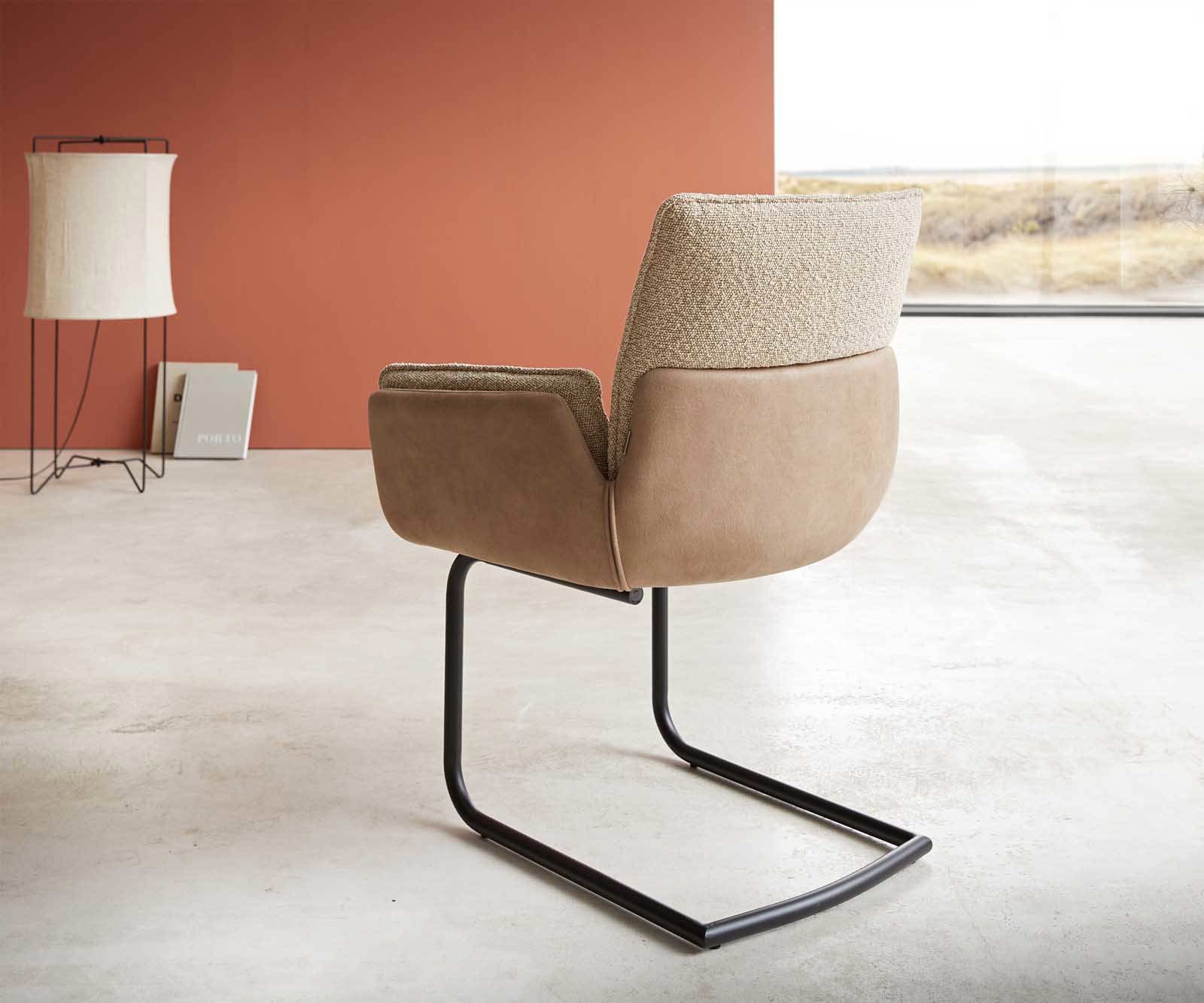 Конзолен стол Nela-Flex материал микс плоска рамка кръгъл черен 4 Конзолен стол Nela-Flex материал микс плоска рамка кръгъл черен 4